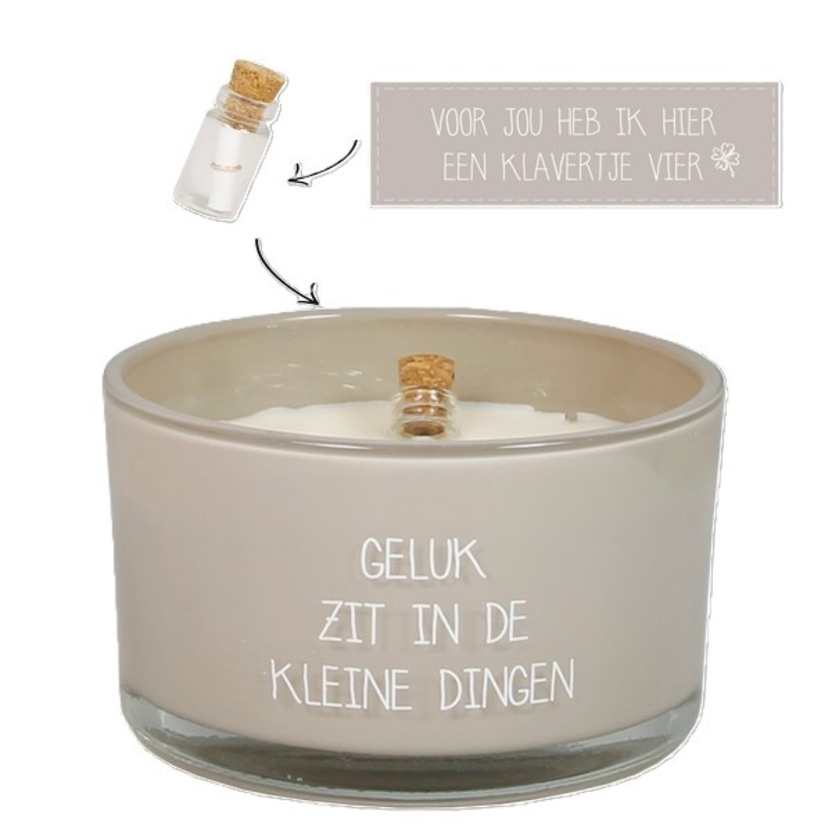 FLESSENPOST KAARS - GELUK ZIT IN DE KLEINE DINGEN