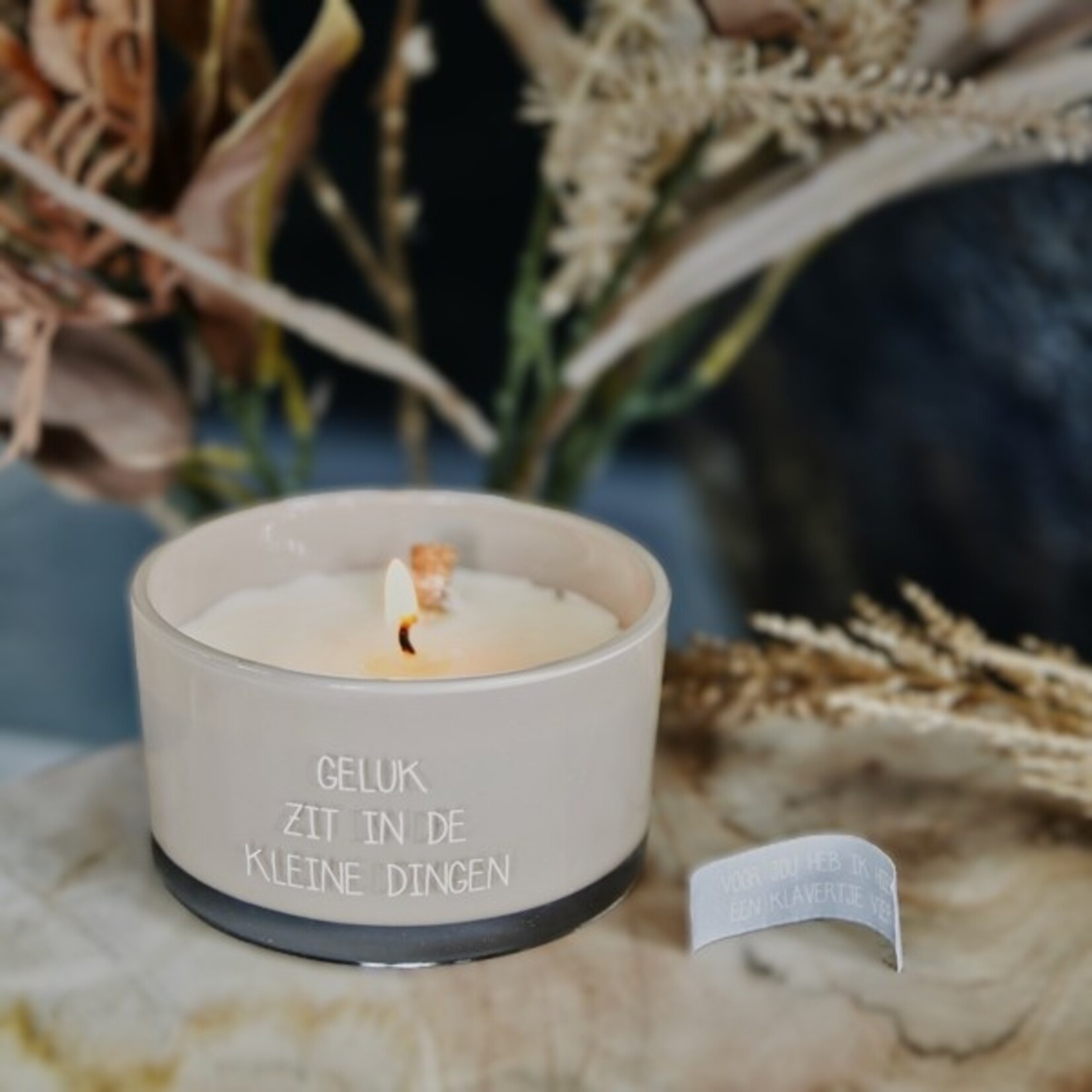 FLESSENPOST KAARS - GELUK ZIT IN DE KLEINE DINGEN