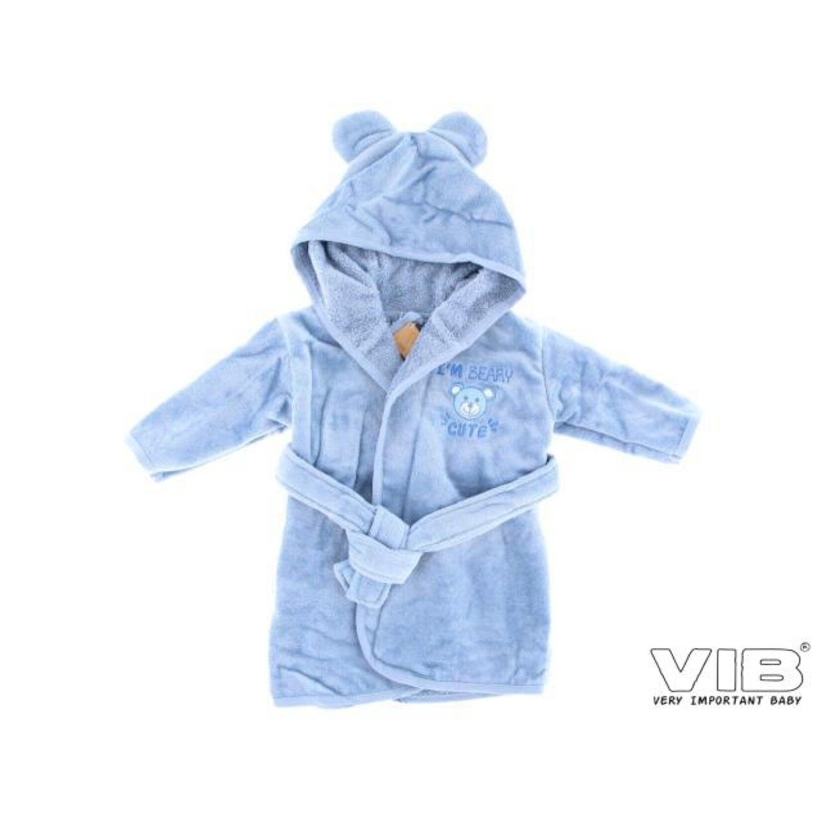 Badjas met Oortjes 'I'M BEARY CUTE' Dusty Blue
