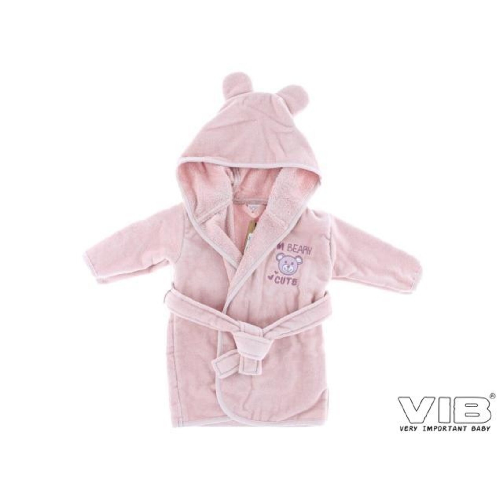 Badjas met Oortjes 'I'M BEARY CUTE' Rose Smoke