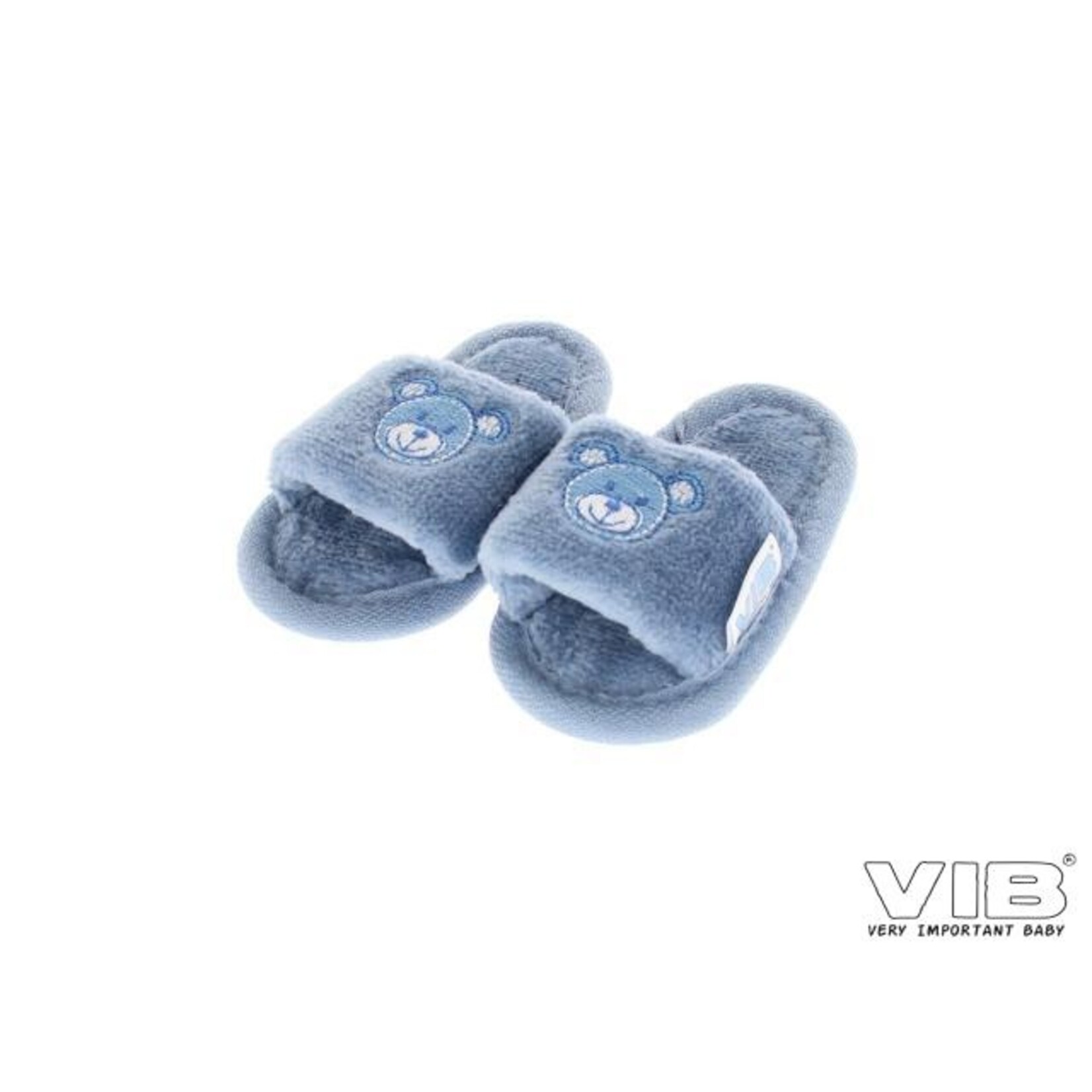 Baby Slipper 'I'M BEARY CUTE' Dusty Blue
