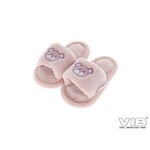 Baby Slipper 'I'M BEARY CUTE' Rose Smoke
