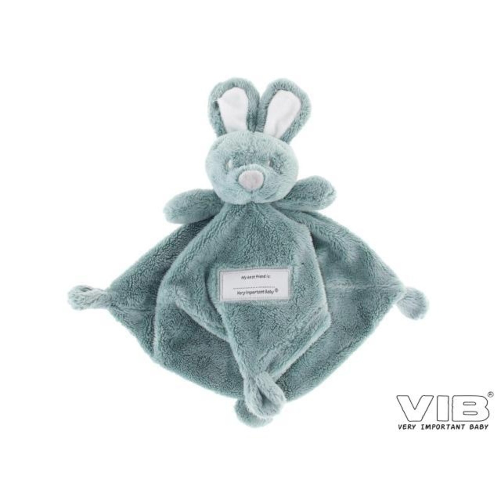 Knuffeldoekje met Konijnenhoofd Mosgroen