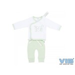 2-Delige Setje Wit-Mint 'I LOVE YOU'