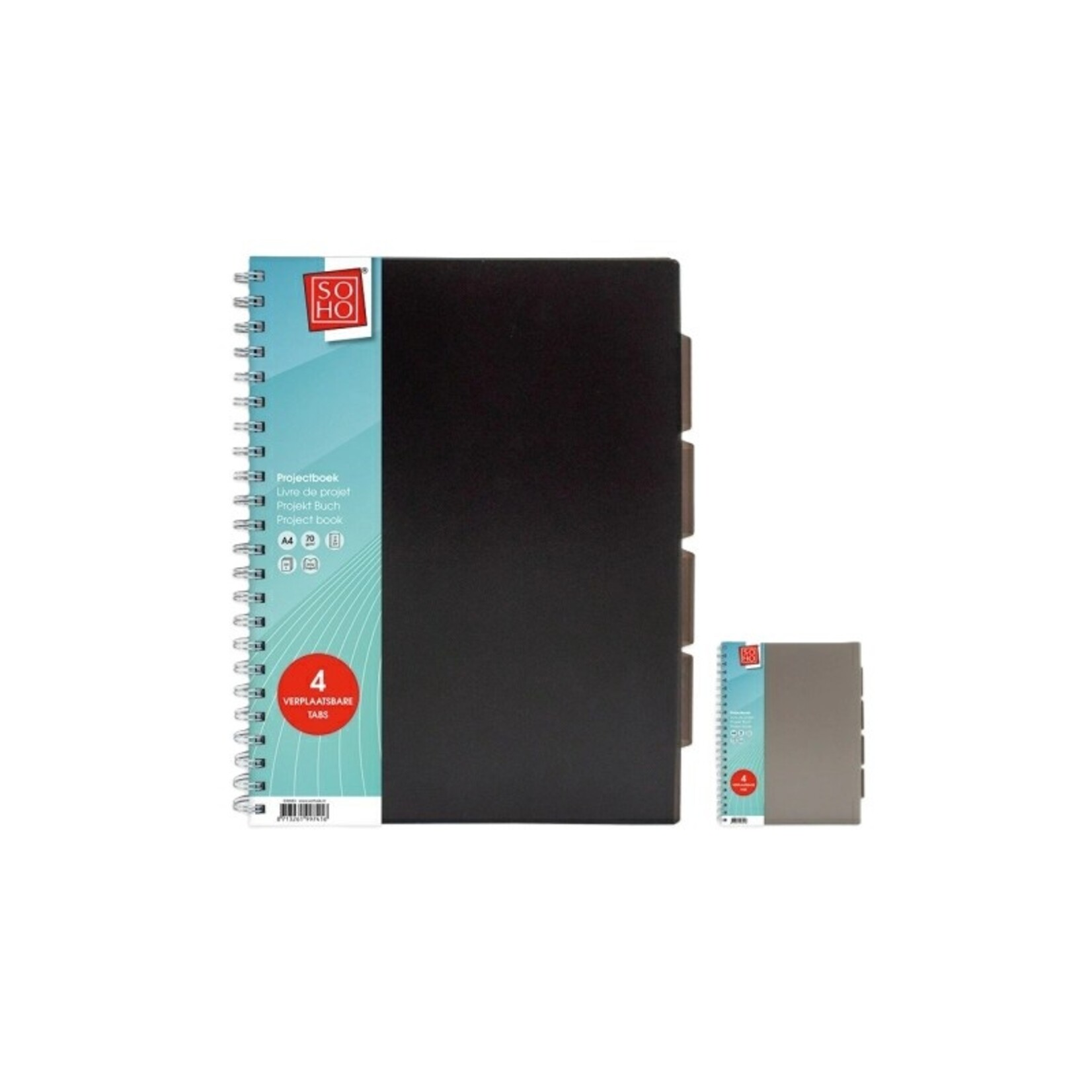 Soho Projectboek A4 Black/Grey 120vel23r