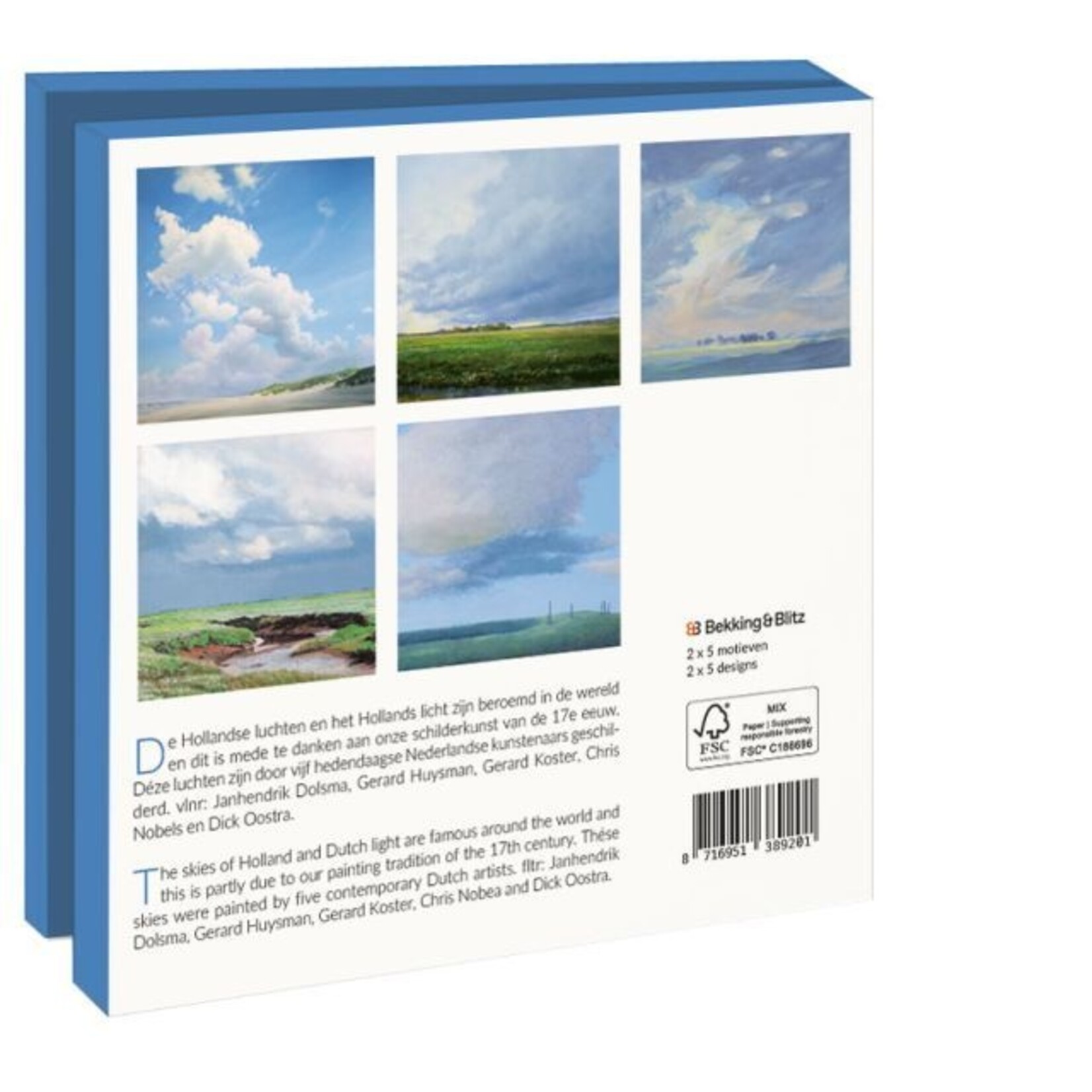 Kaartenmapje met env, vierkant:Dutch skies