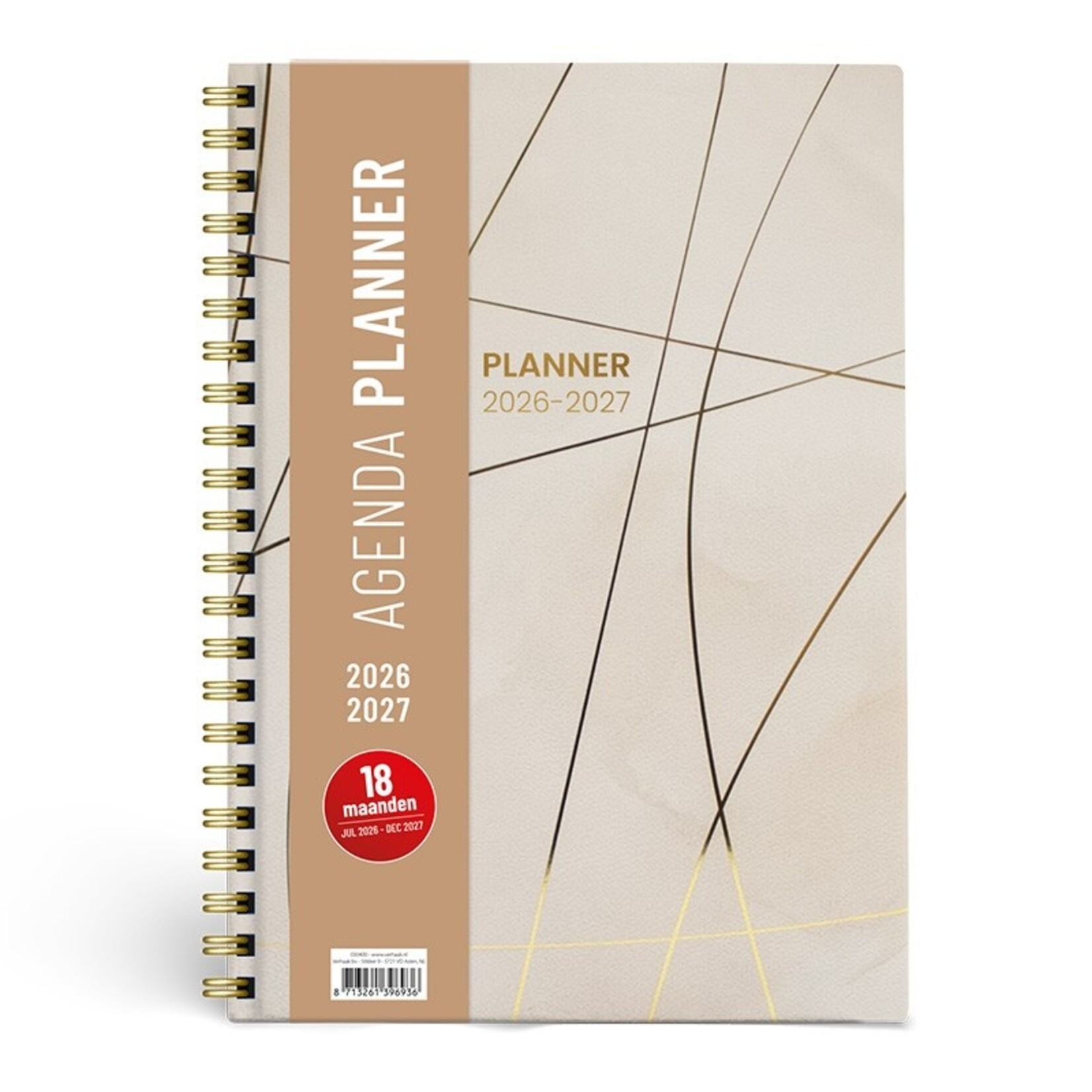 Planner spiraal Elara crème - 29x21cm