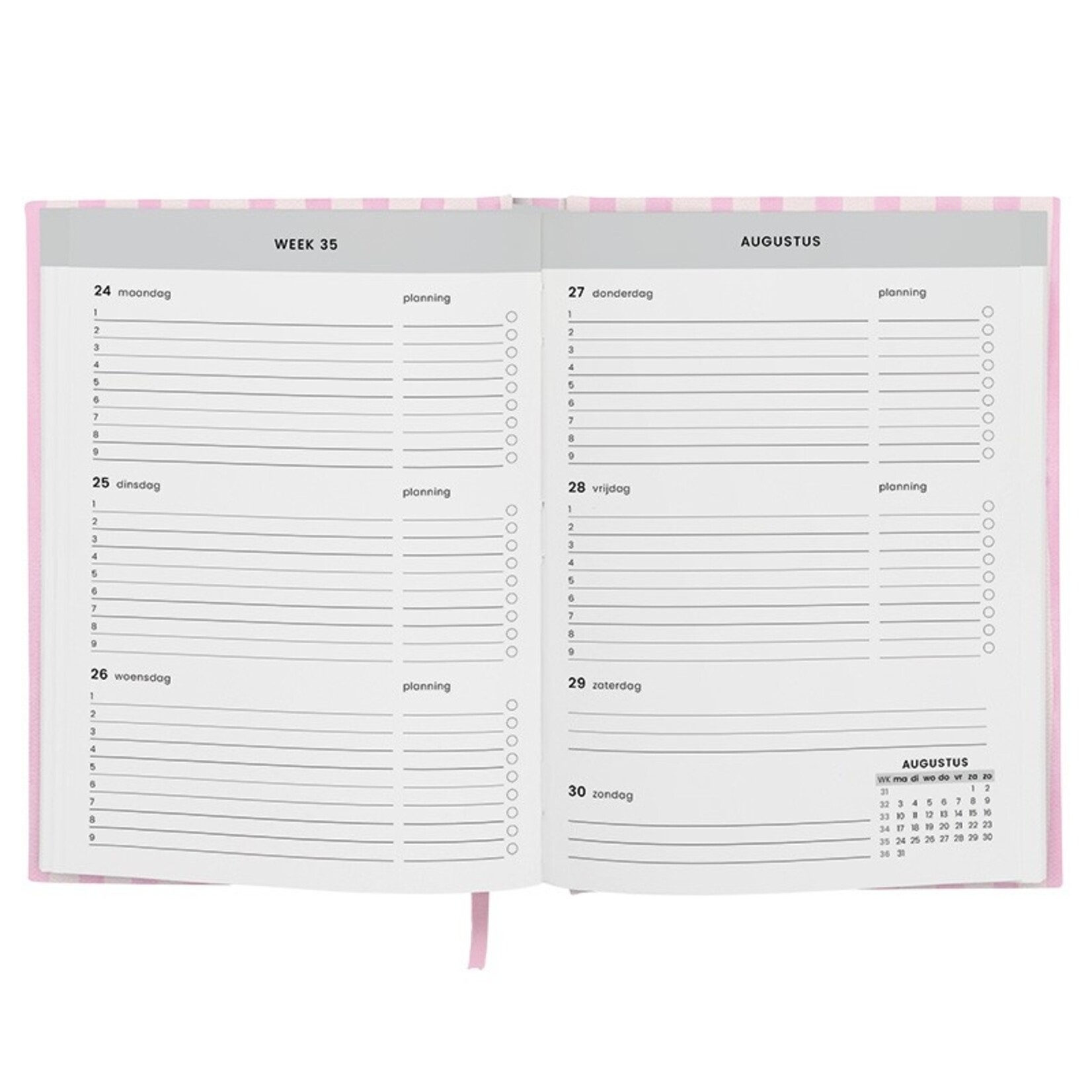 Agenda A5 26/27 Stripes Groen