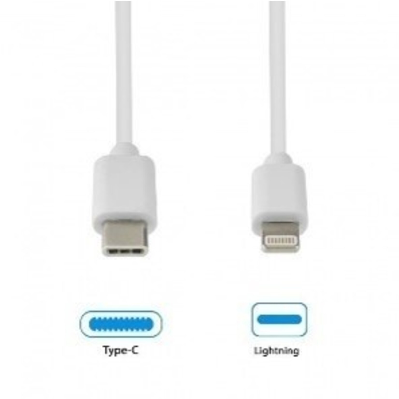 2CONNECT LIGHTNING TO USB-C CHARGING CABLE 1M  WHITE