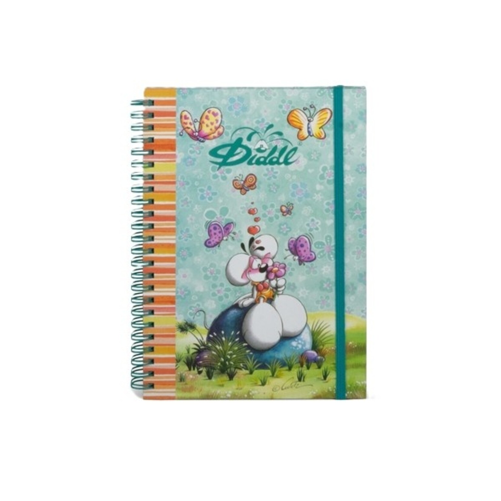 Diddl Spiraal notaboek A5 met glitter elastiek