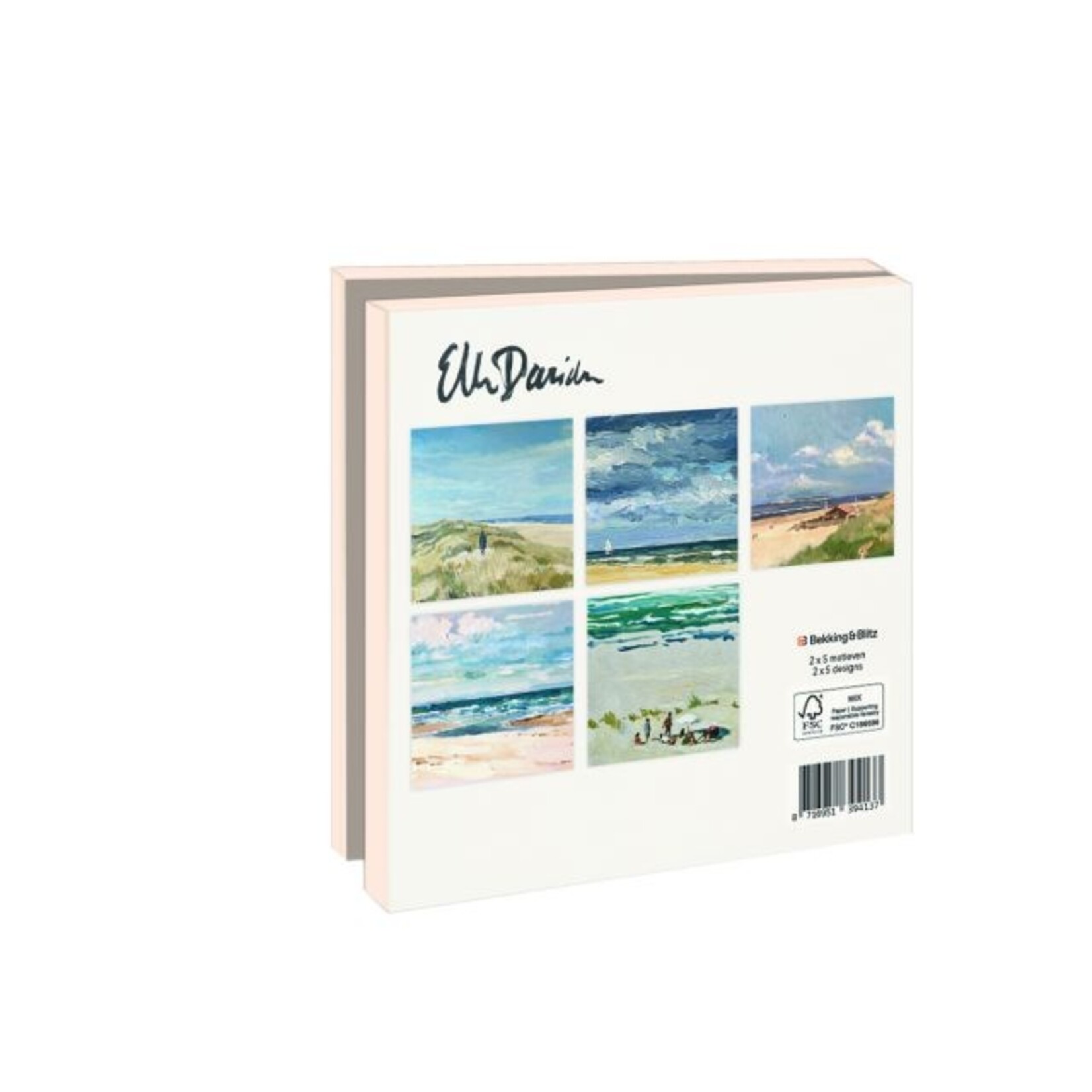 Kaartenmapje met env, vierkant: On the beach, Ellen Davidzon