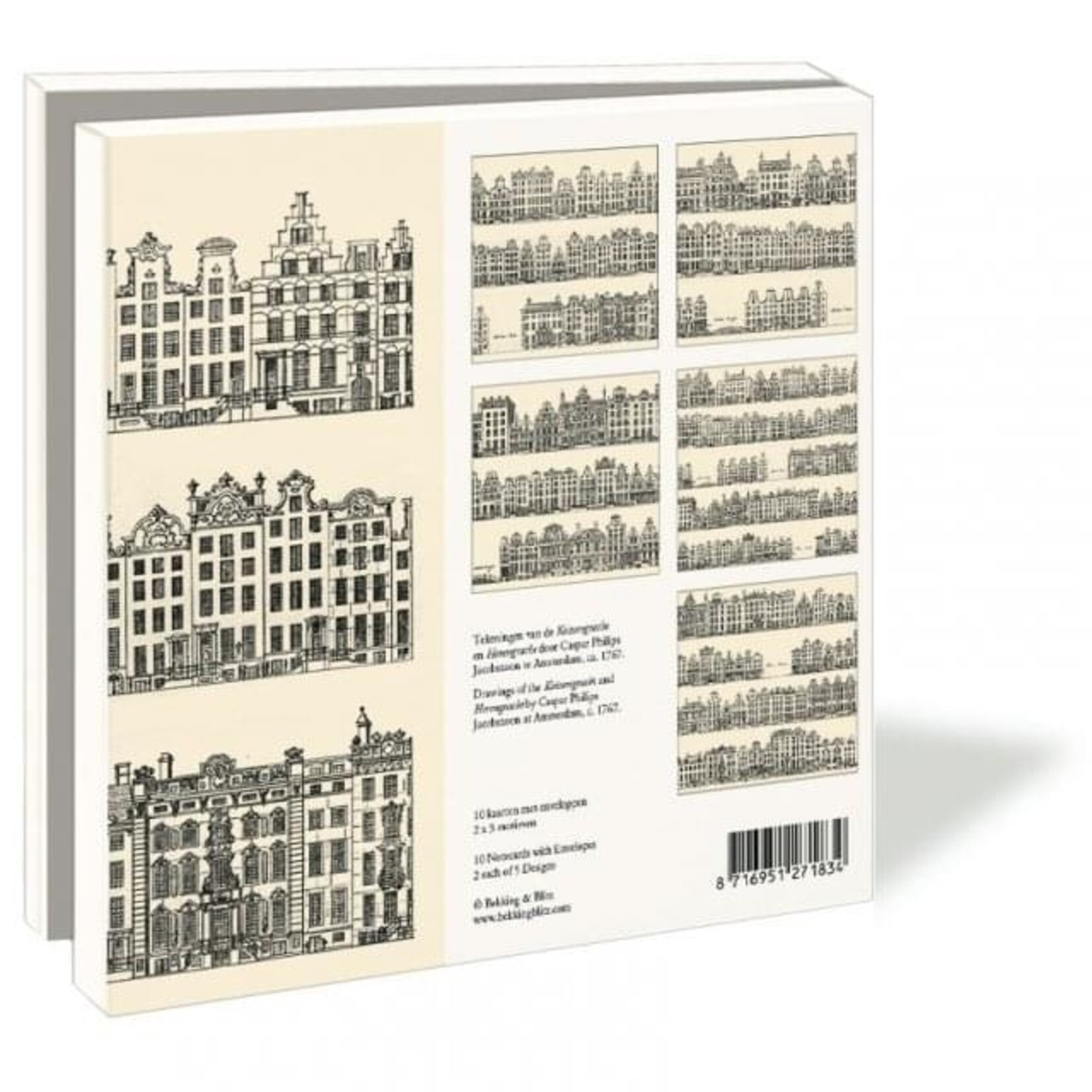Kaartenmapje met env, vierkant: Canal Houses, Caspar Philips Jacobszoon FSC claim: FSC Mix Credit