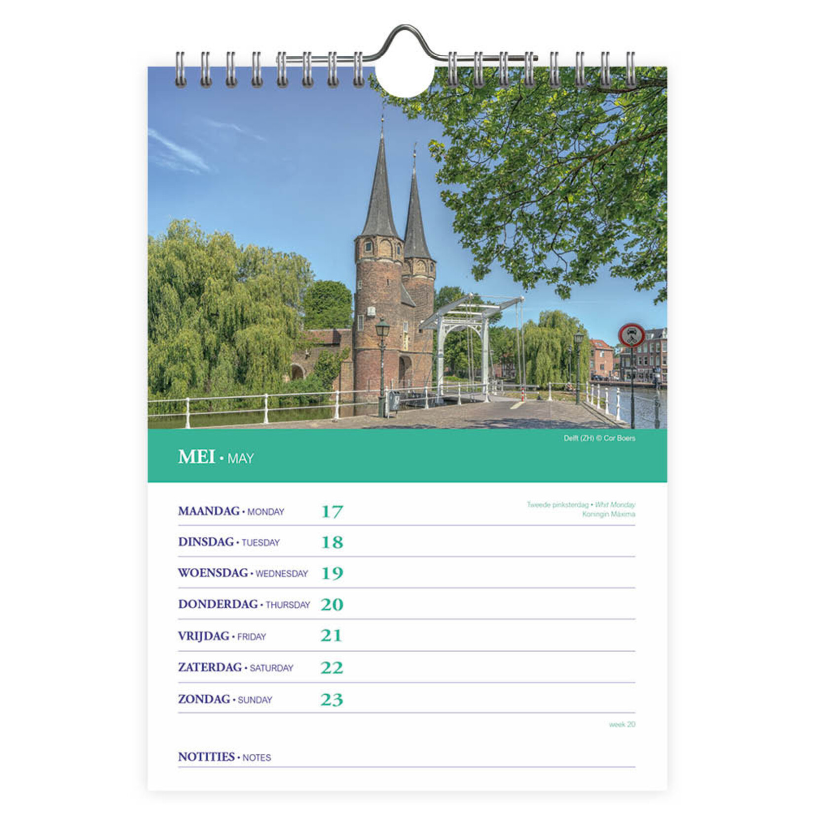 Nederland WEEKnotitiekalender Weide met 40+5 Koeien 2027
