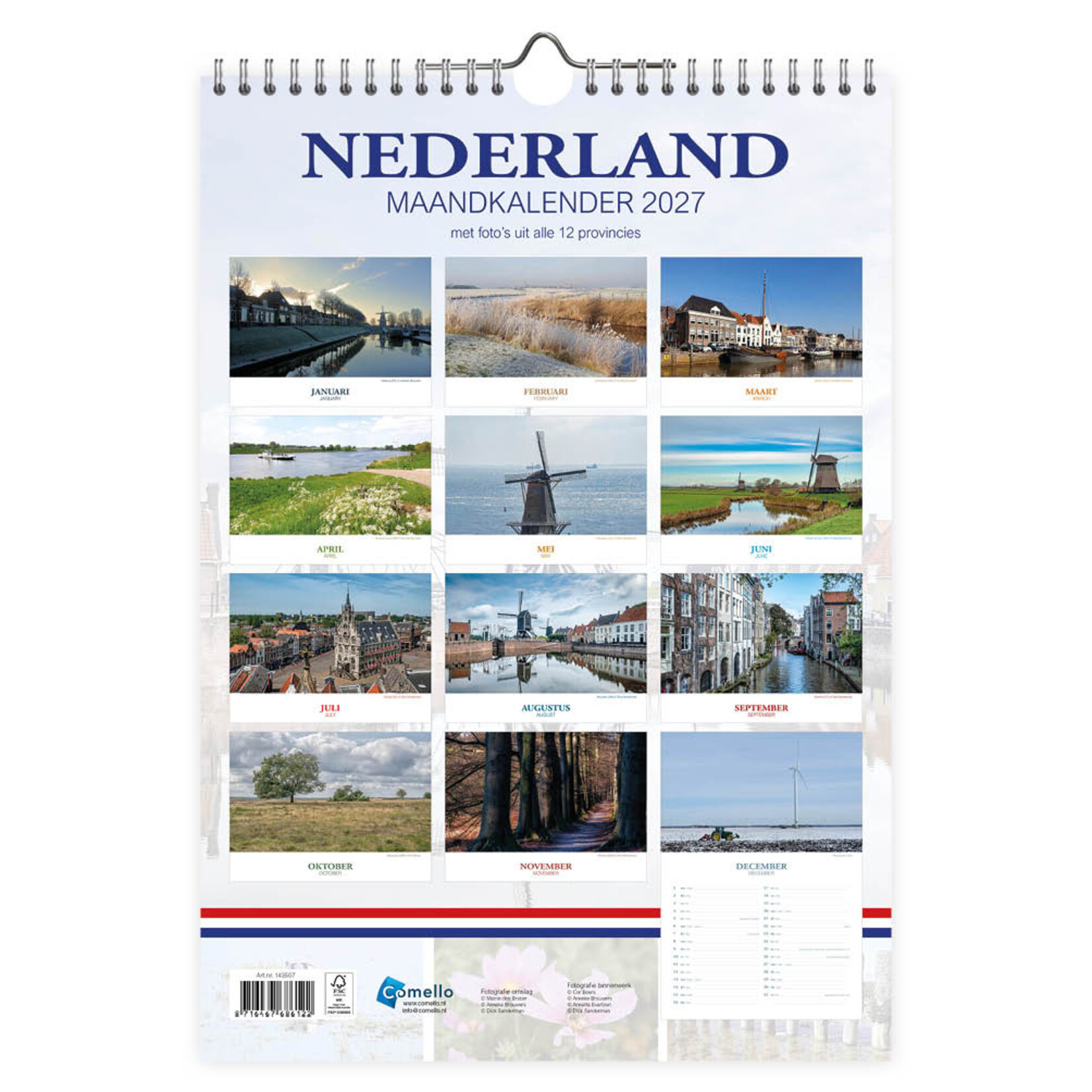 Nederland maandkalender Watermolen 2027