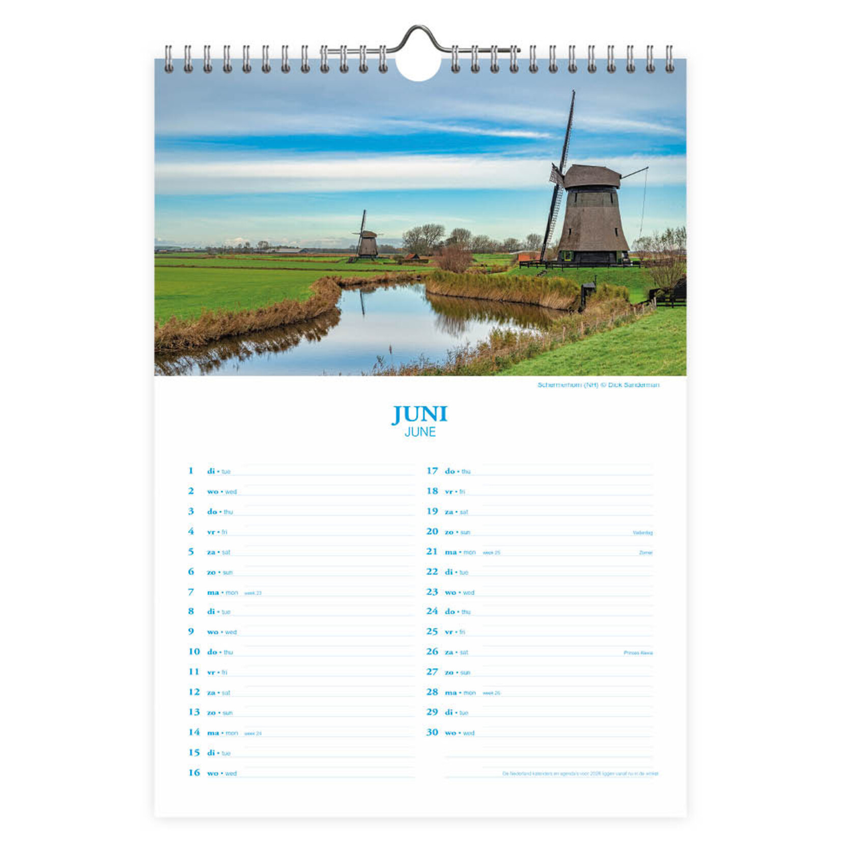Nederland maandkalender Weide met Koeien 2027