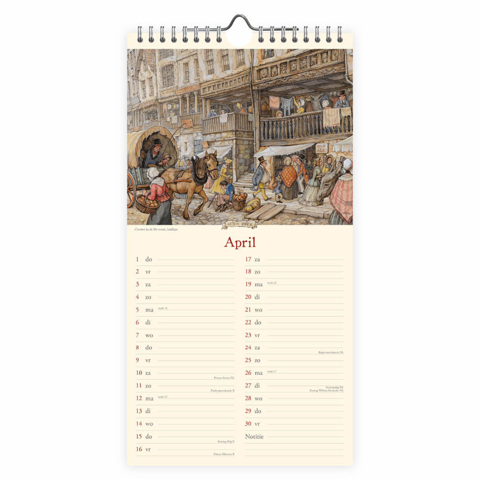 Anton Pieck notitiekalender Brug 2027