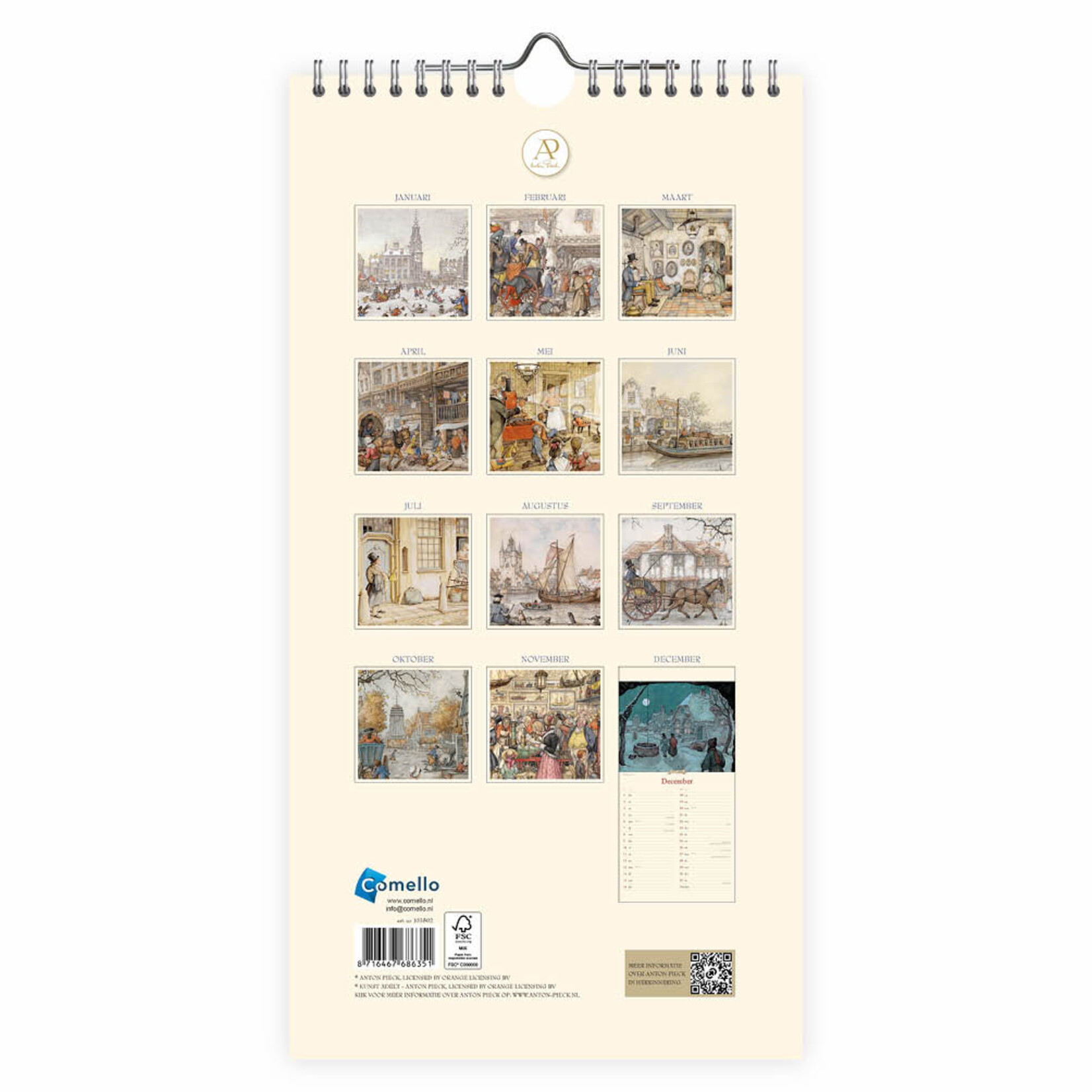 Anton Pieck notitiekalender Brug 2027