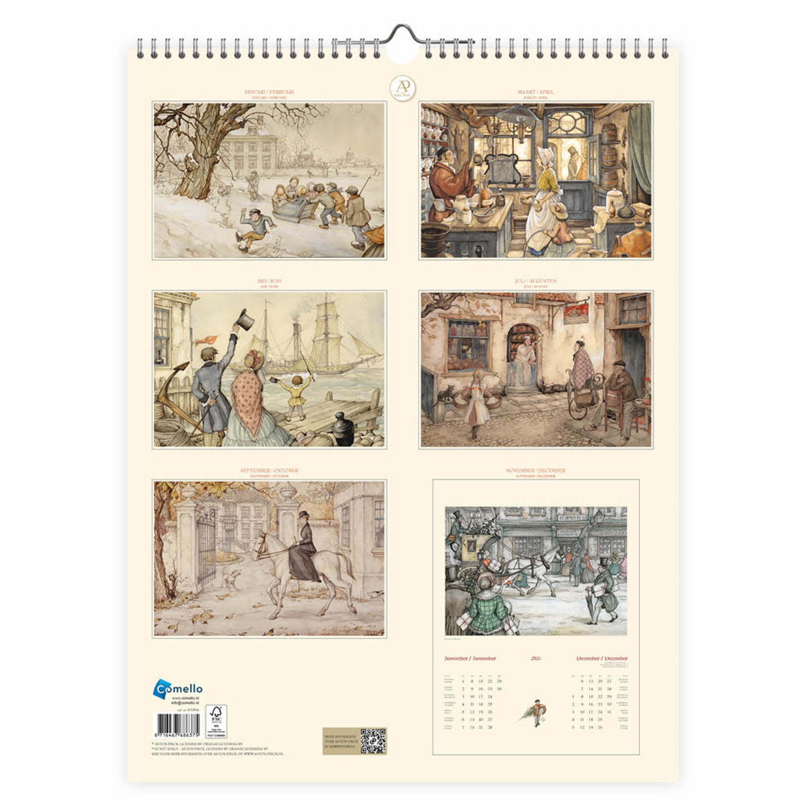 Anton Pieck maandkalender groot Hoge Hoeden 2027