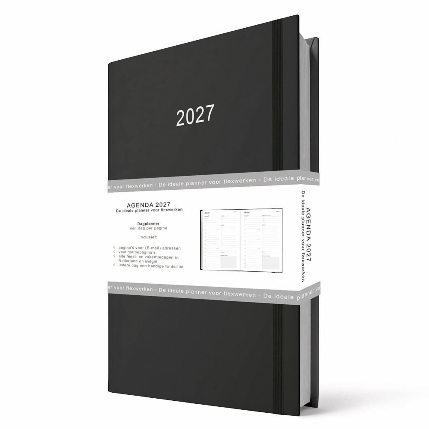 Flexwerk- / thuiswerkagenda A5 zwart 2027