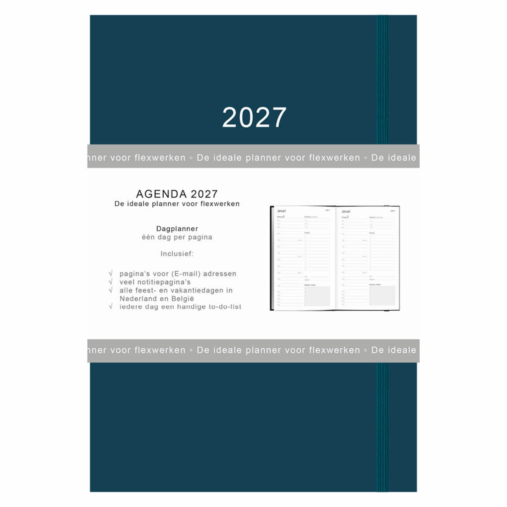 Flexwerk- / thuiswerkagenda A5 blauw 2027