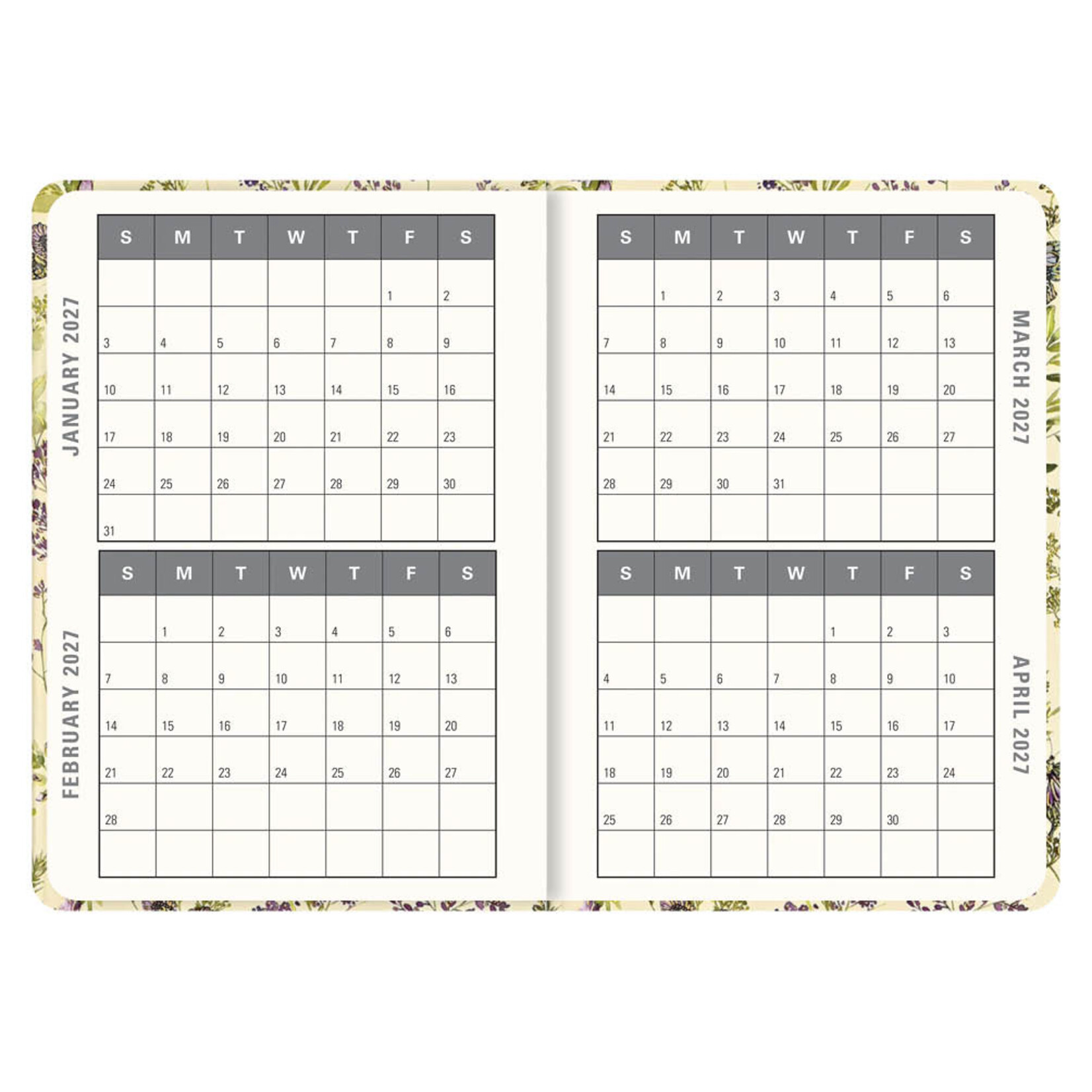 Amethyst Butterflies Compact diary 16-mnds 2027