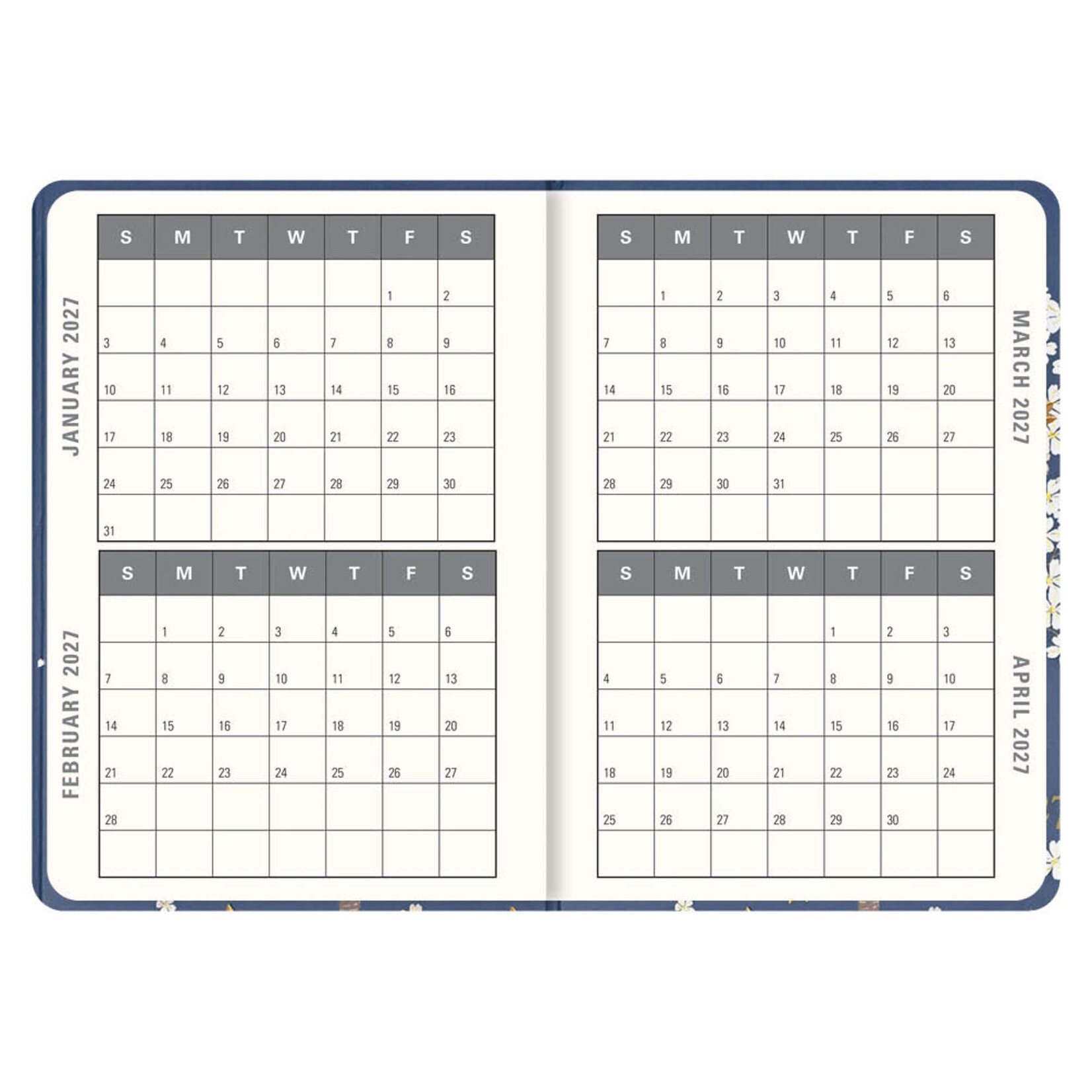 Falling Blossoms Compact diary 16-mnds 2027