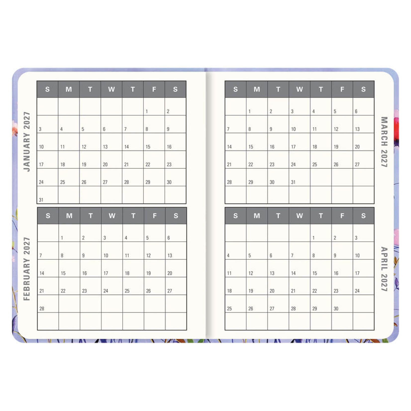 Lavender Wildflowers Compact diary 16- mnds 2027