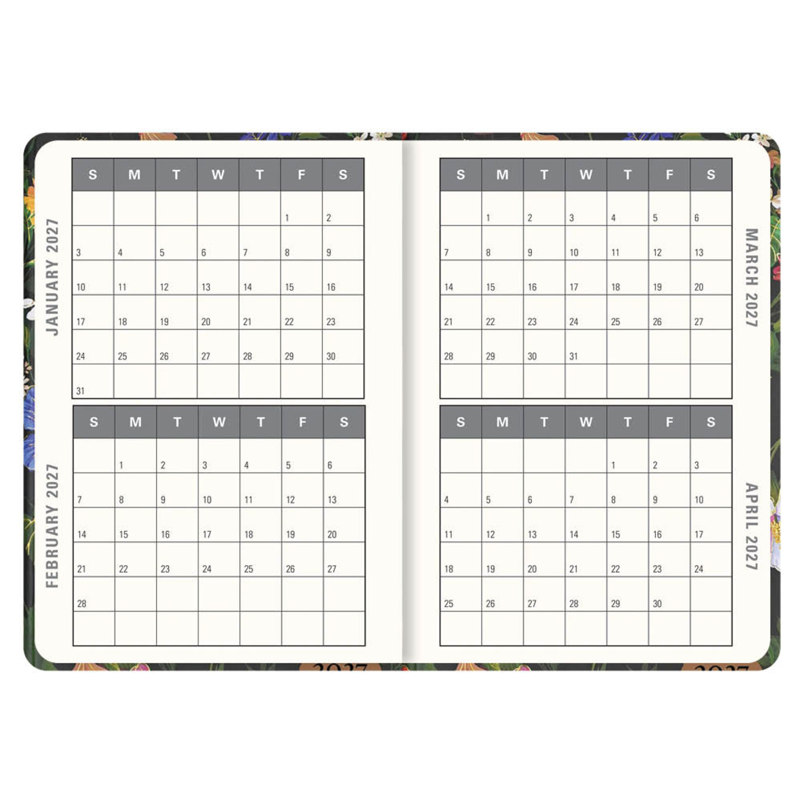 Floral Paradise Compact diary 16-mnds 2027