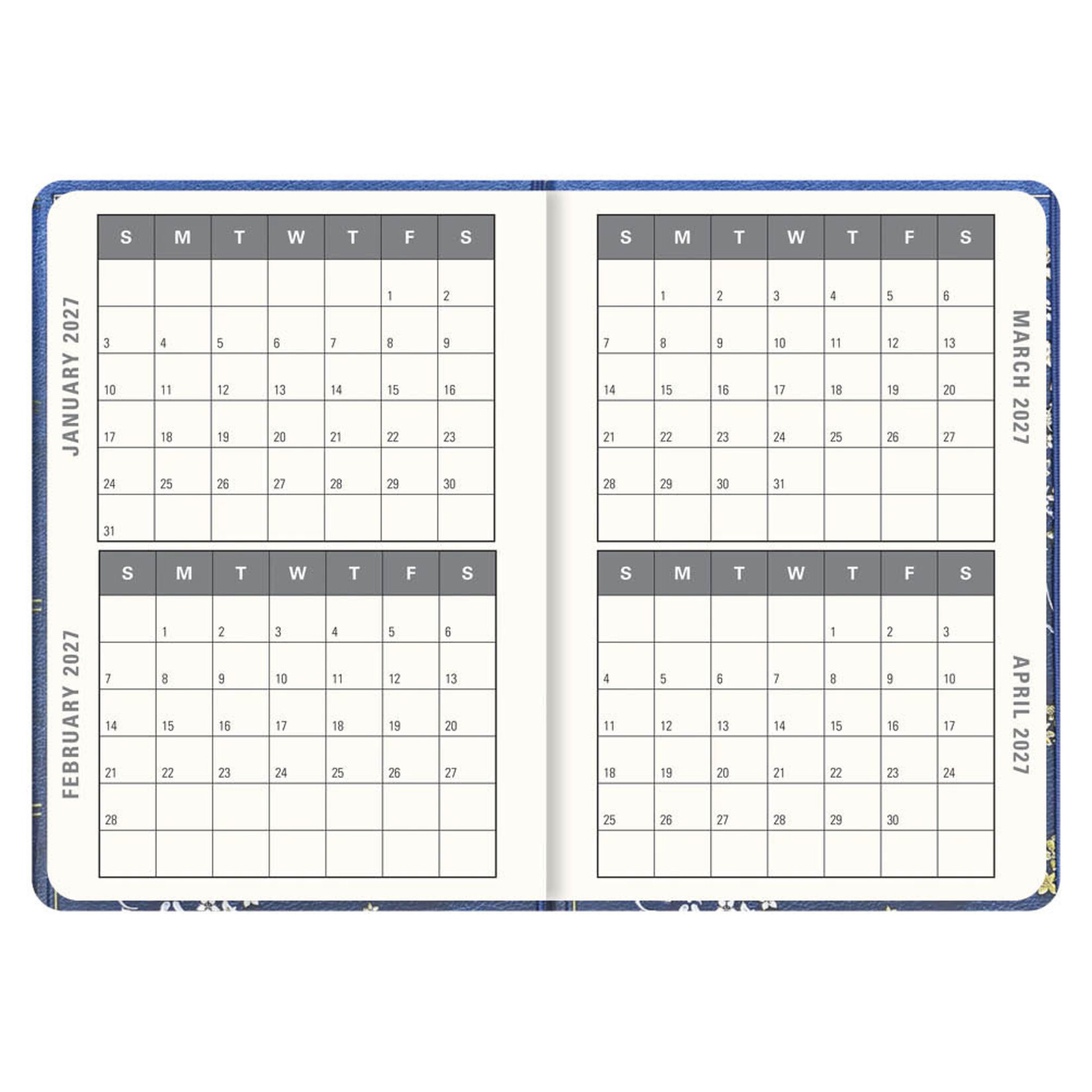 Gilded Branch Compact diary 16-mnds 2027