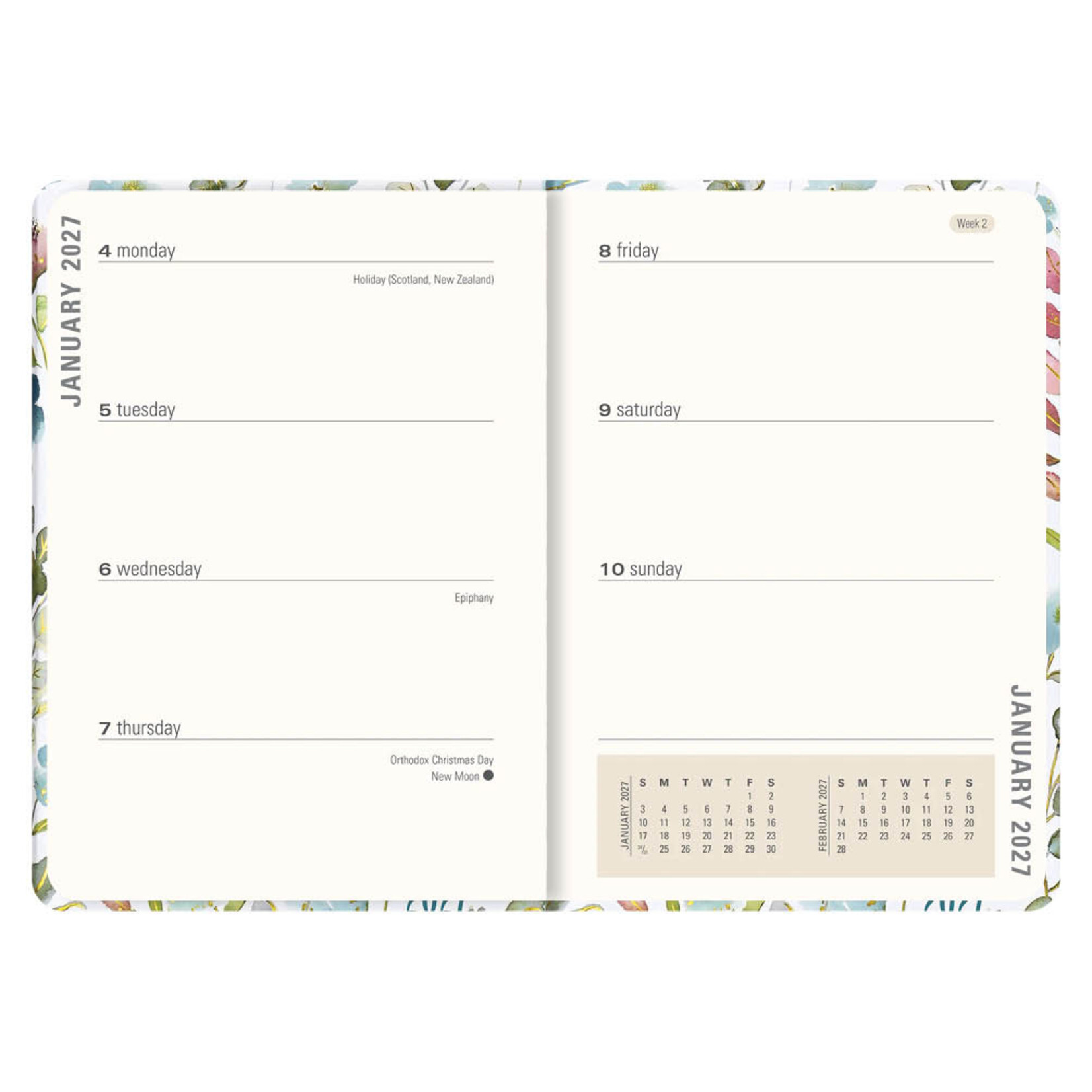 Floral Watercolor Compact diary 16-mnds 2027