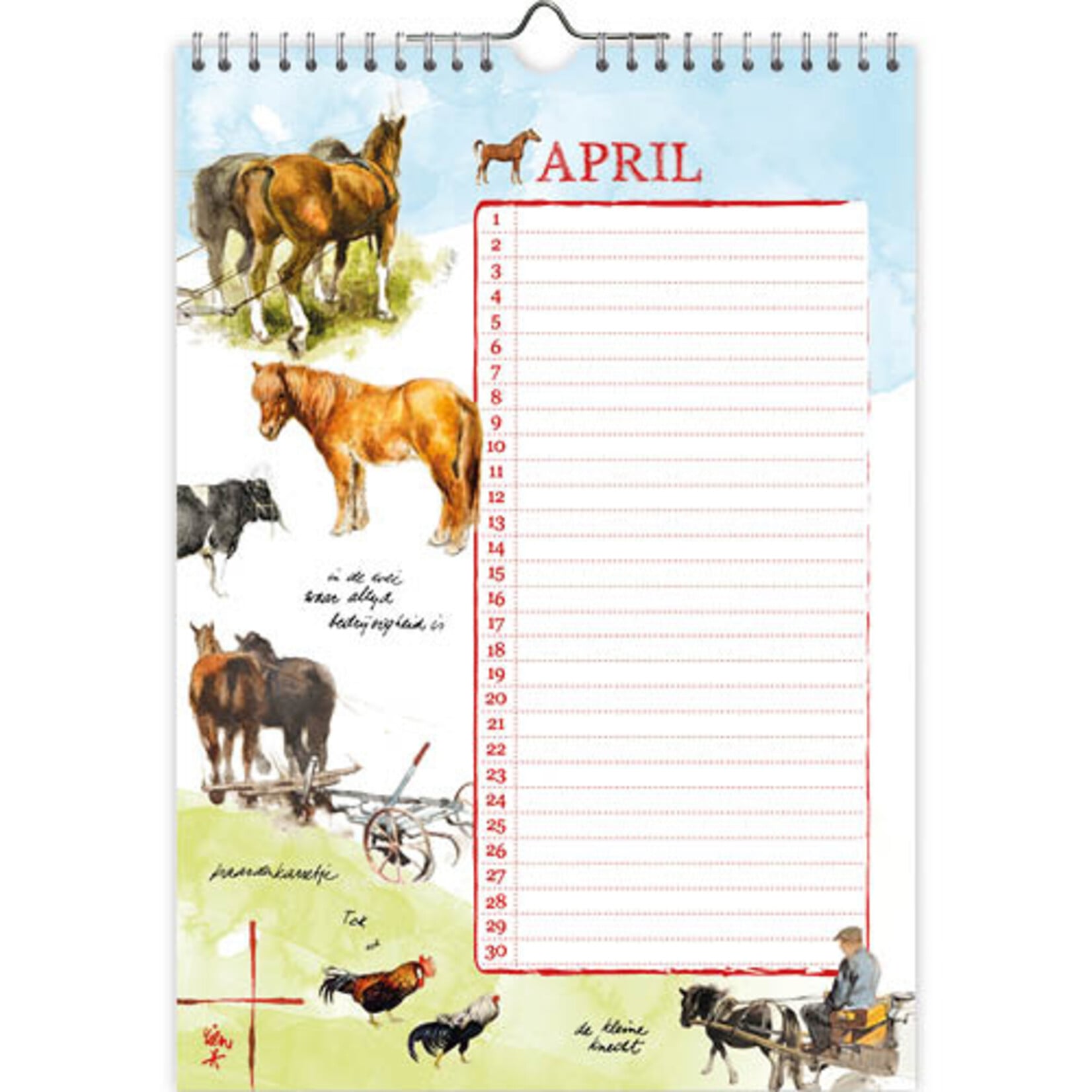 Lang Leve de Boerderij A4 verjaardagskalender