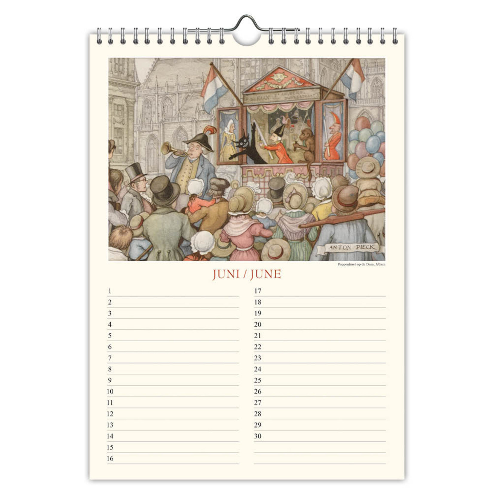 Anton Pieck Amsterdam verjaardagskalender A4