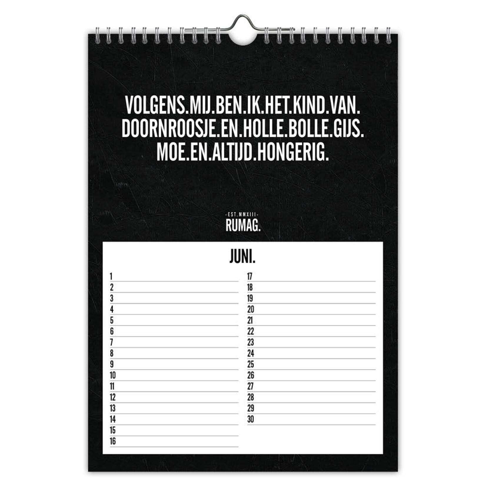 Rumag A4 verjaardagskalender