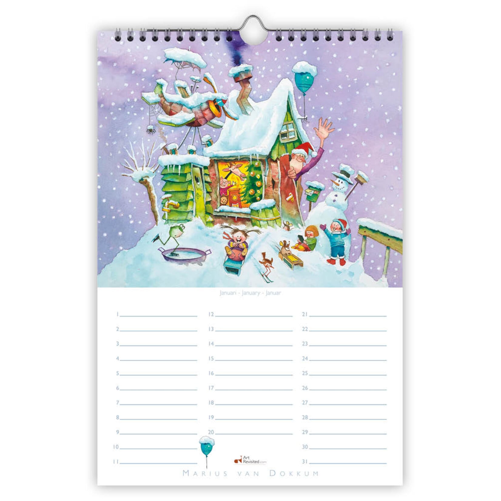 Marius van Dokkum Opa Jan verjaardagskalender A4