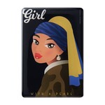 Orange Panda Magneet - Girl with a pearl
