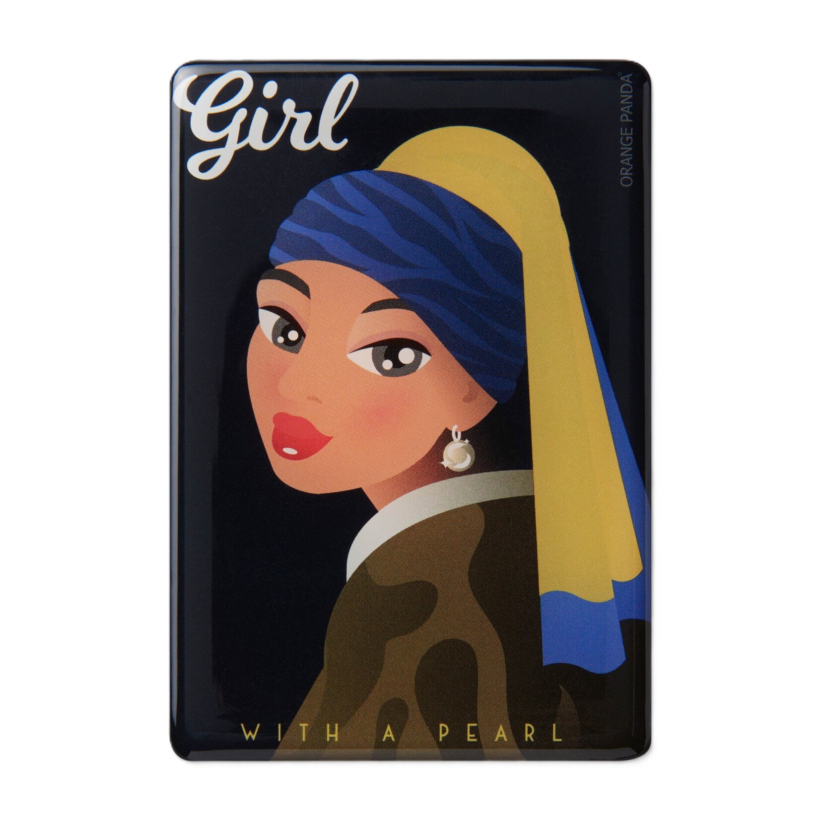 Orange Panda Magneet - Girl with a pearl