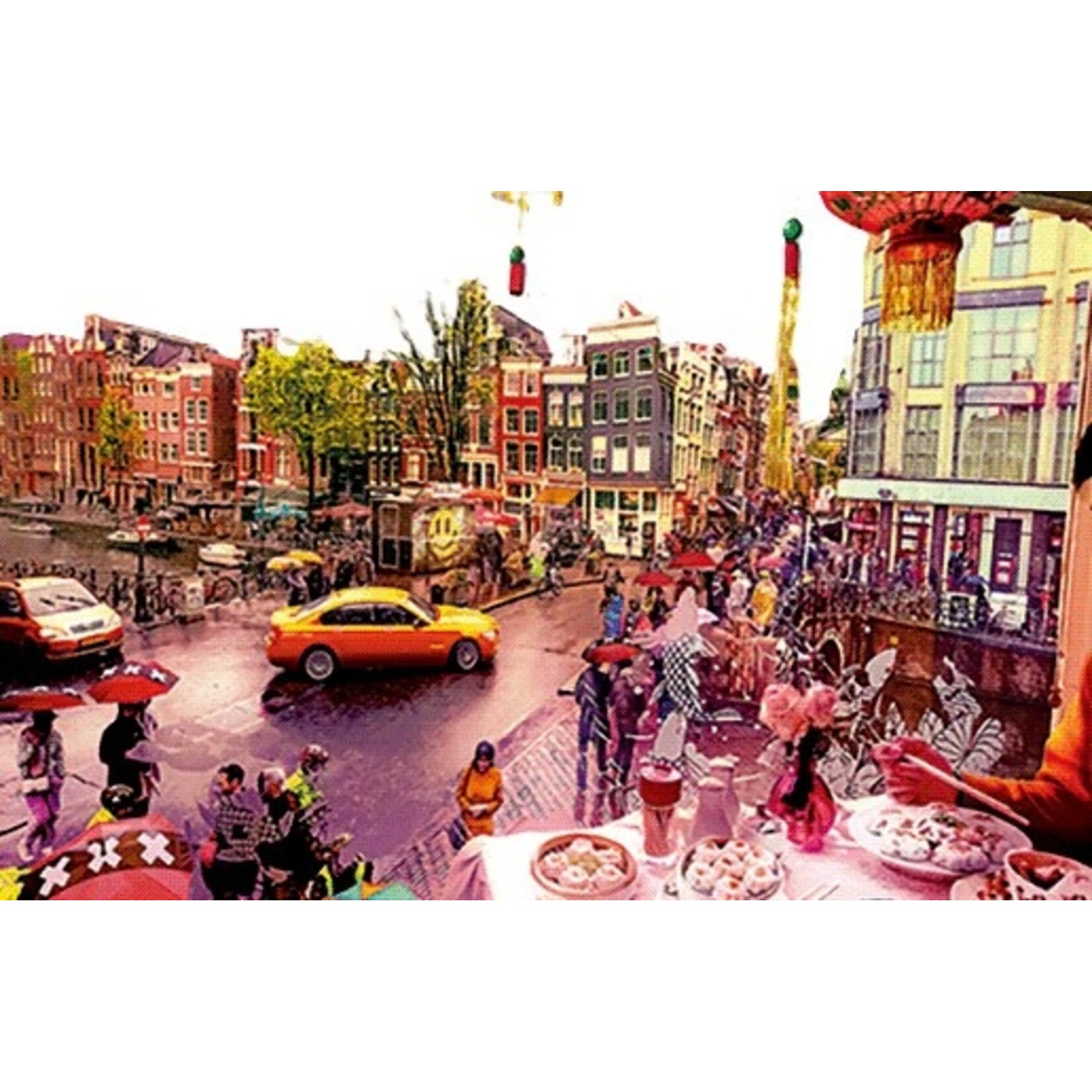 A6 lenticular postcard 3d Damstraat, Amsterdam
