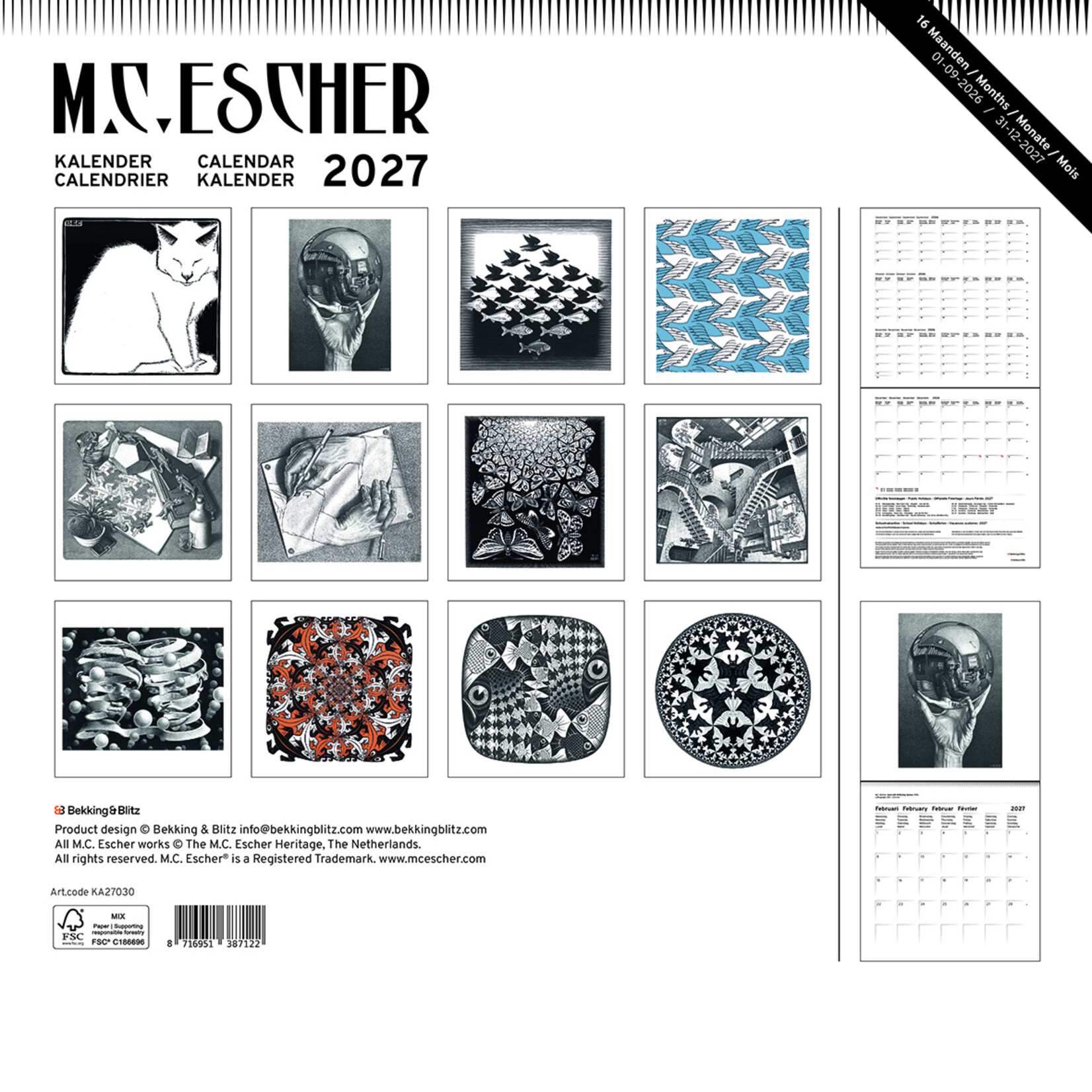 M.C. Escher maandkalender 2027