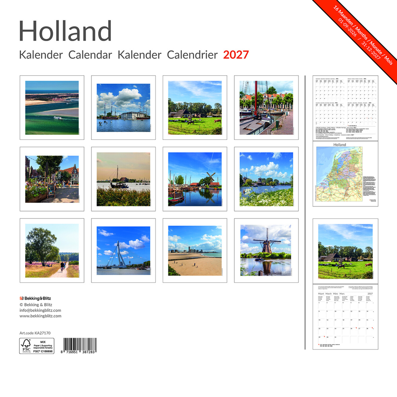 Holland maandkalender 2027