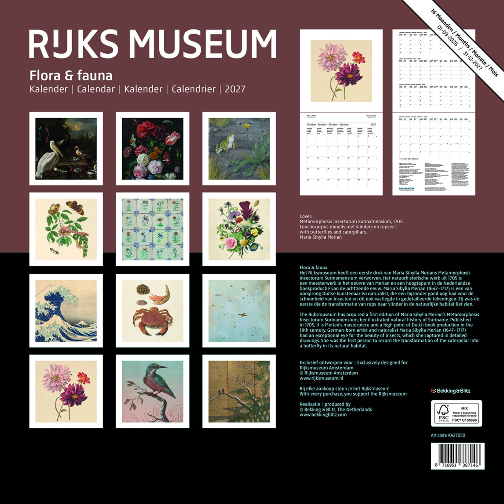 Rijksmuseum maandkalender 2027
