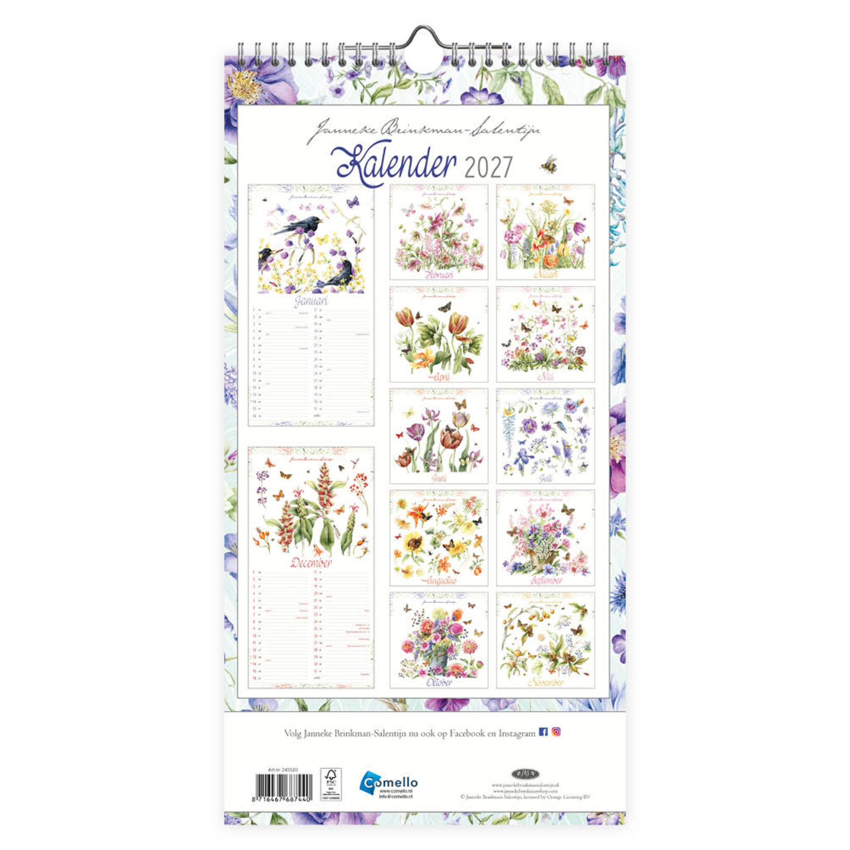 Janneke Brinkman kalender Blauwe Bloemen 2027