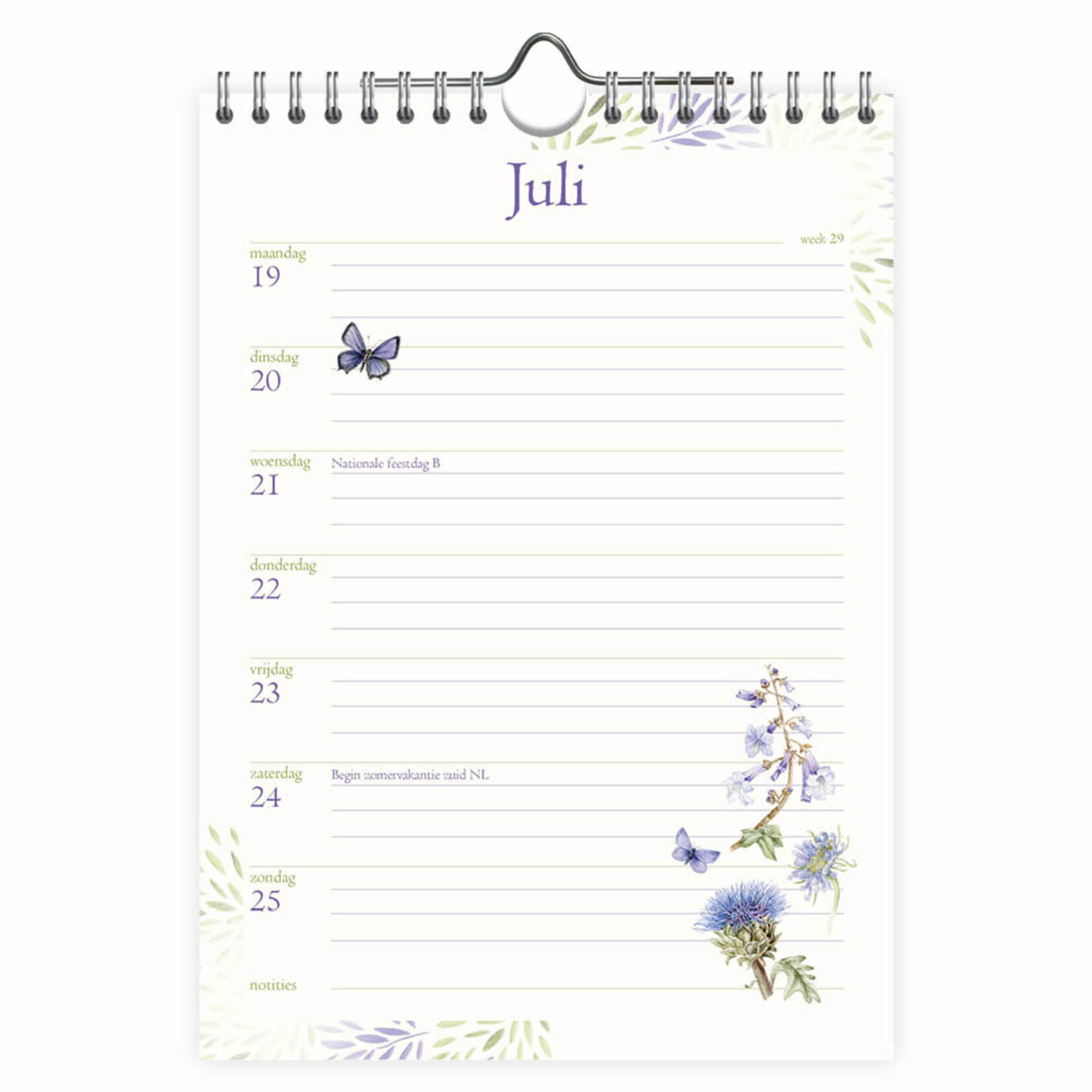 Janneke Brinkman WEEKnotitiekalender Blauwe Bloemen 2027