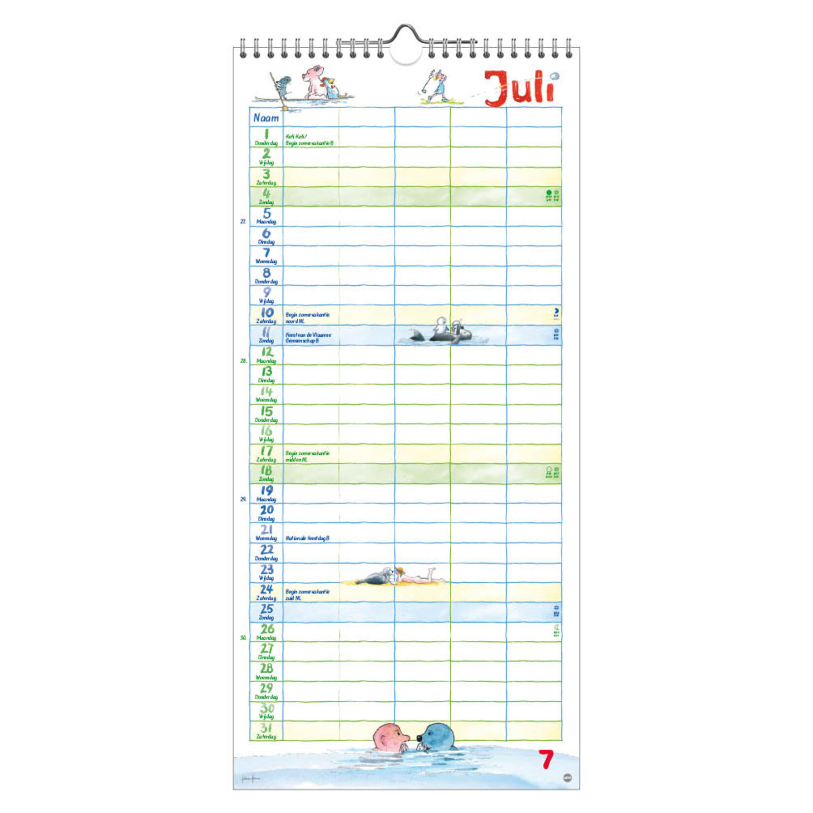 Familienotitiekalender Comello the Original 2027