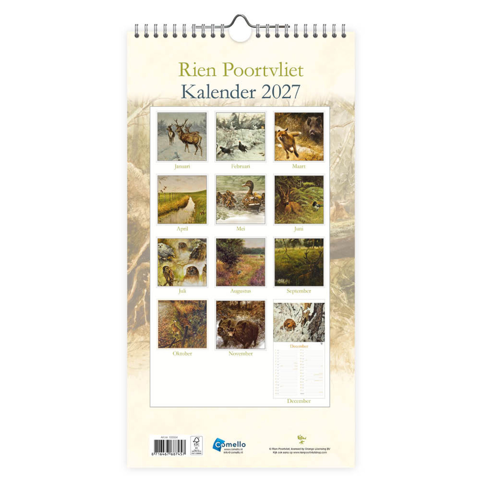 Rien Poortvliet notitiekalender Rund 2027