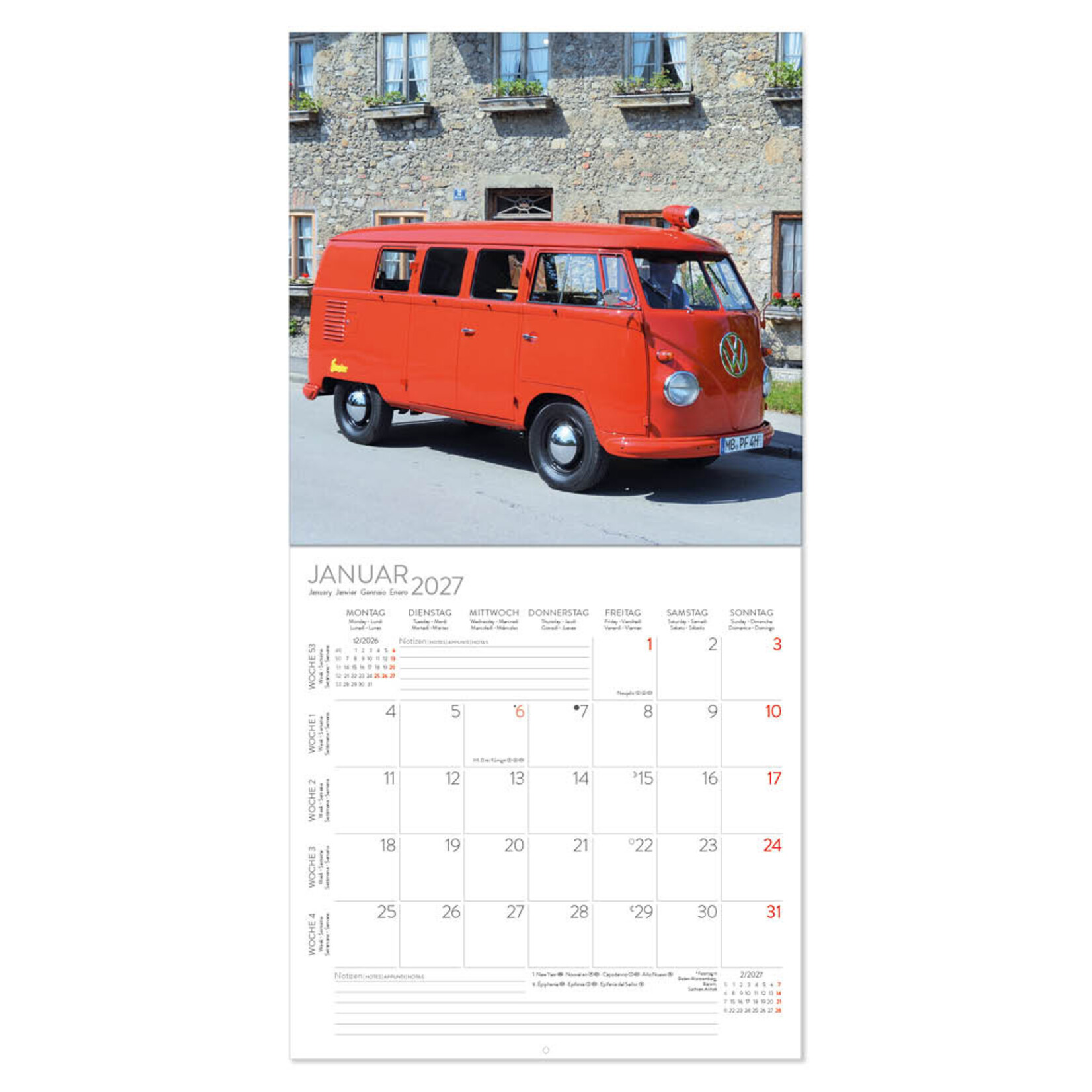 VW Bus kalender 2027