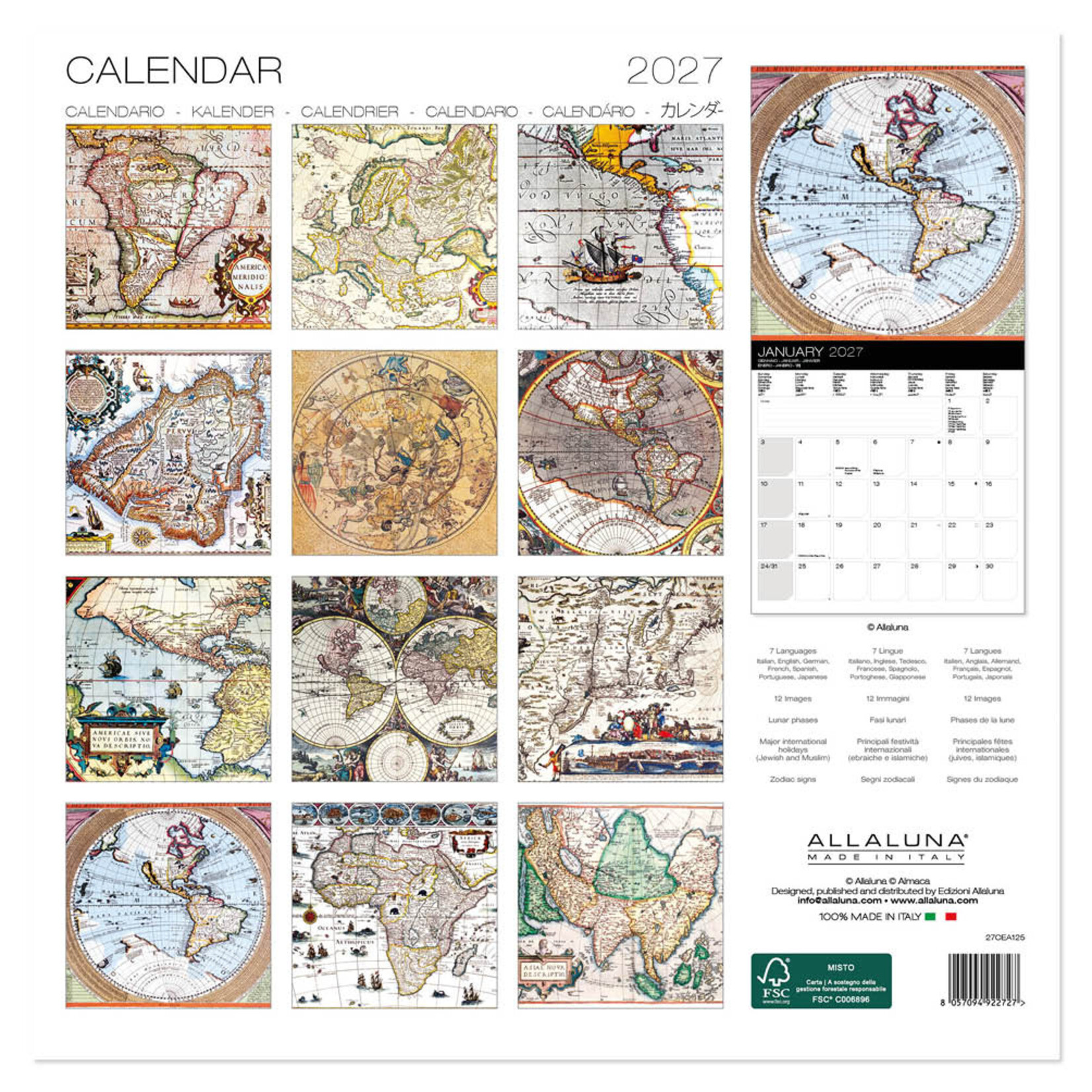 Antique Maps kalender 2027