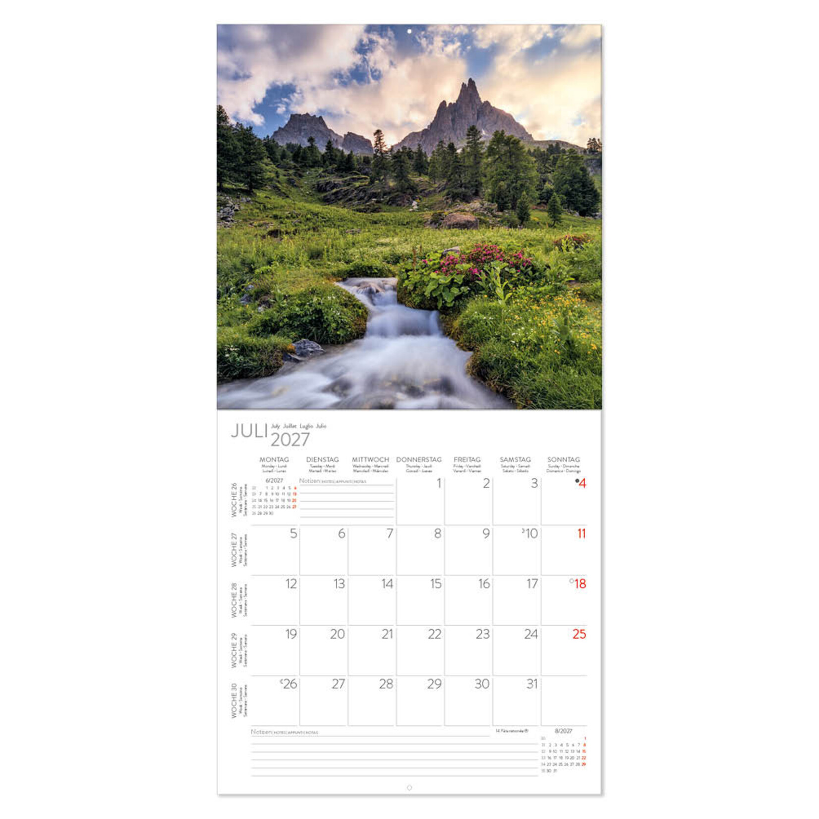 Alpen kalender 2027 30x30