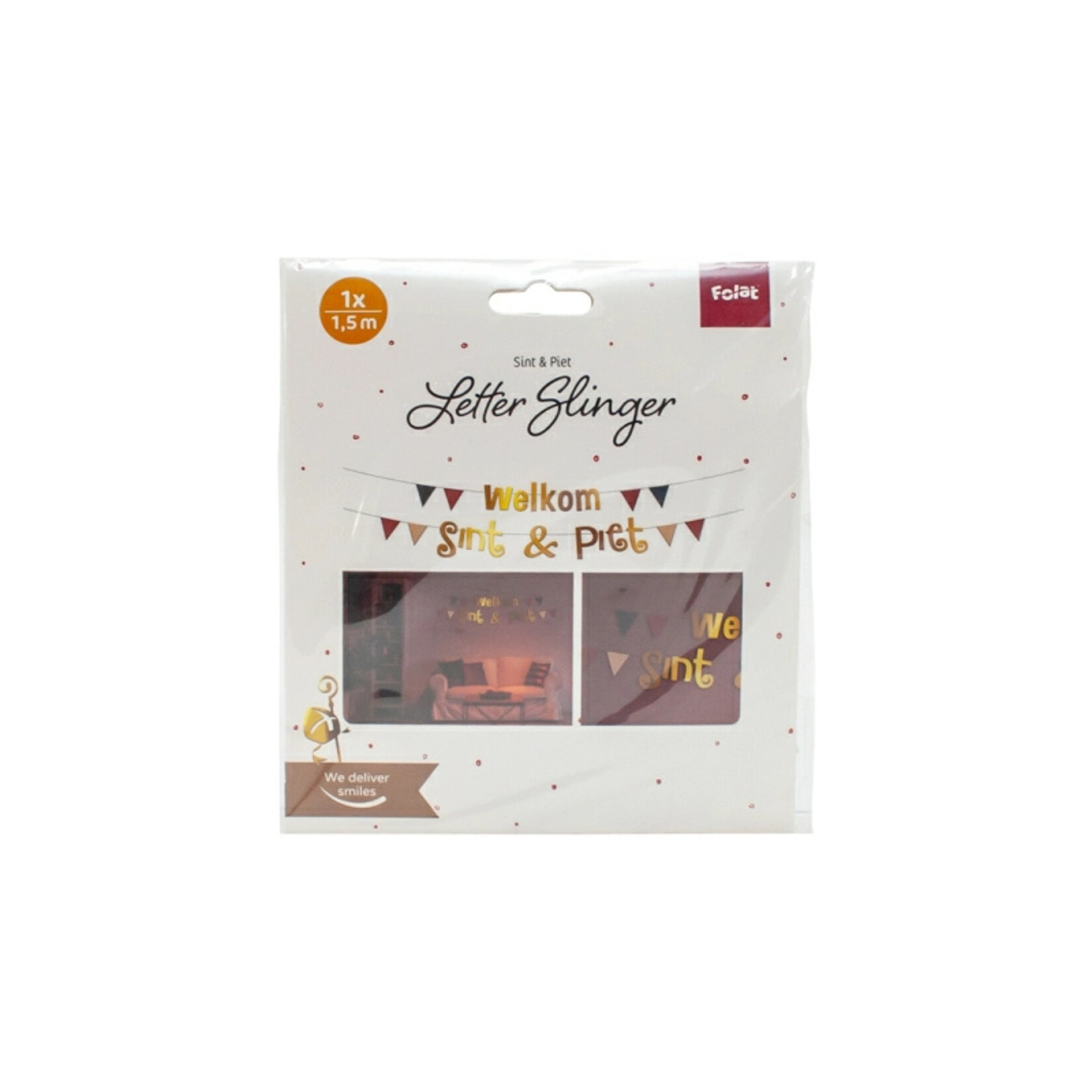 Letterslinger Sint en Piet 2x1,5m