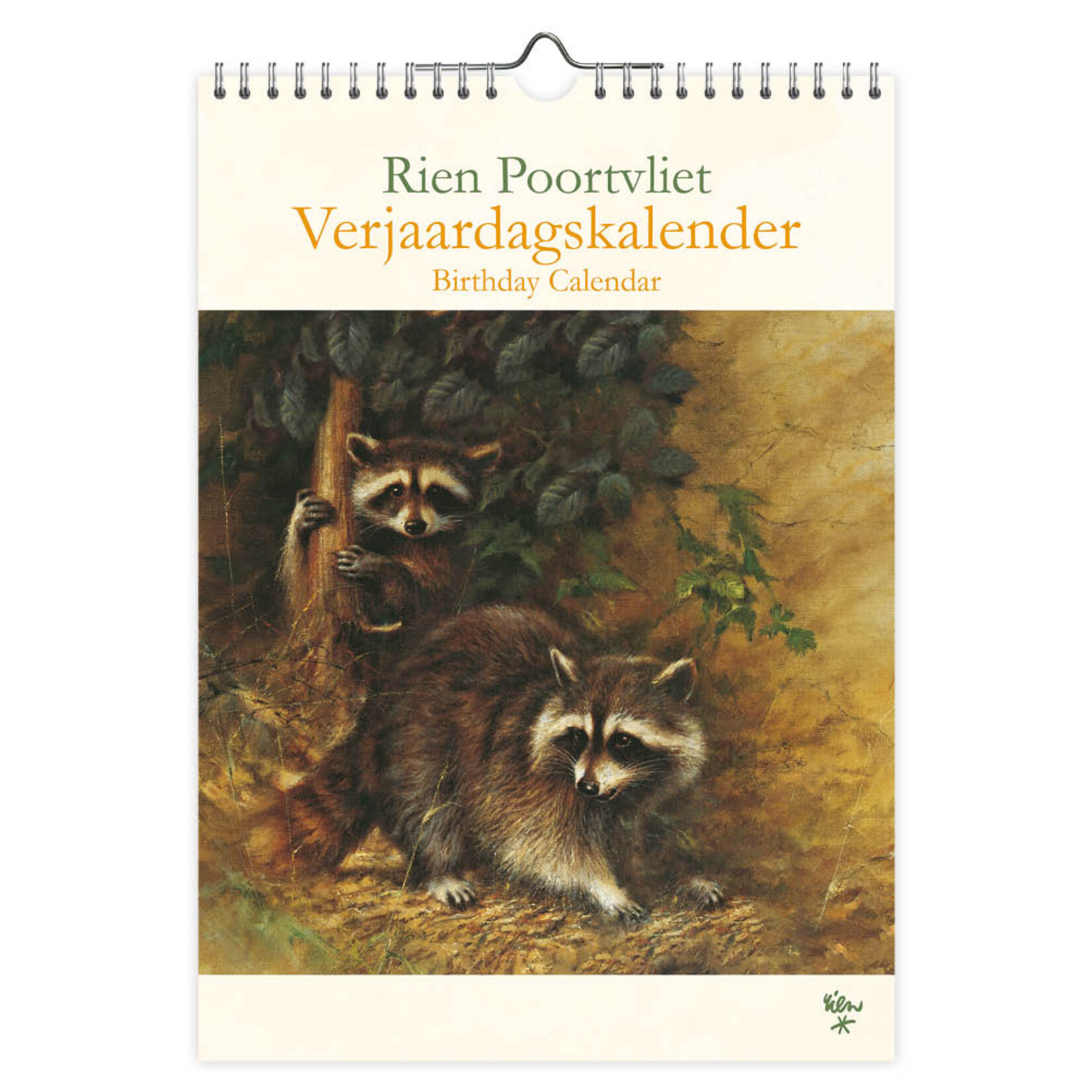 Rien Poortvliet natuur Wasberen A4 verjaardagskalender