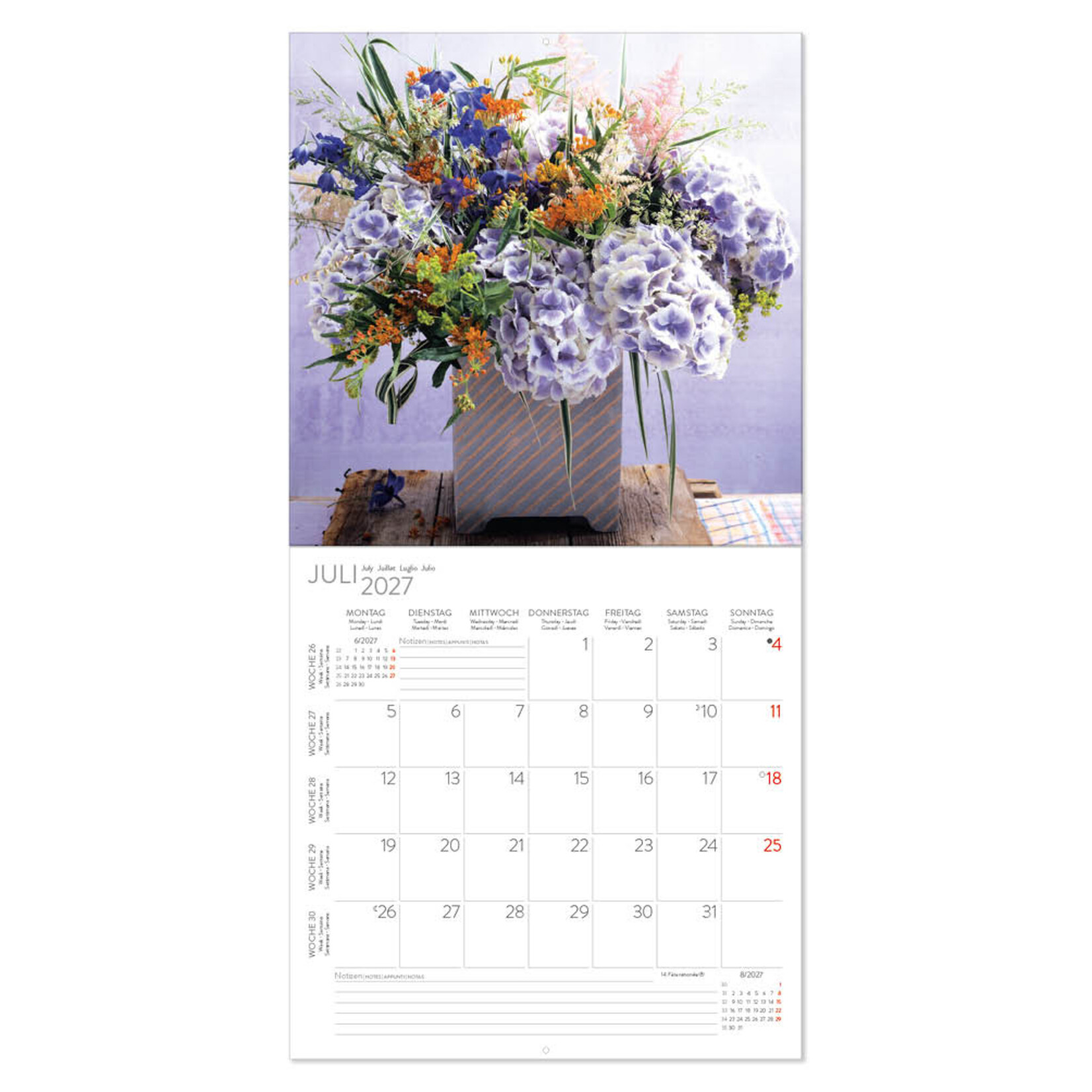 Flowers kalender 2027 16month